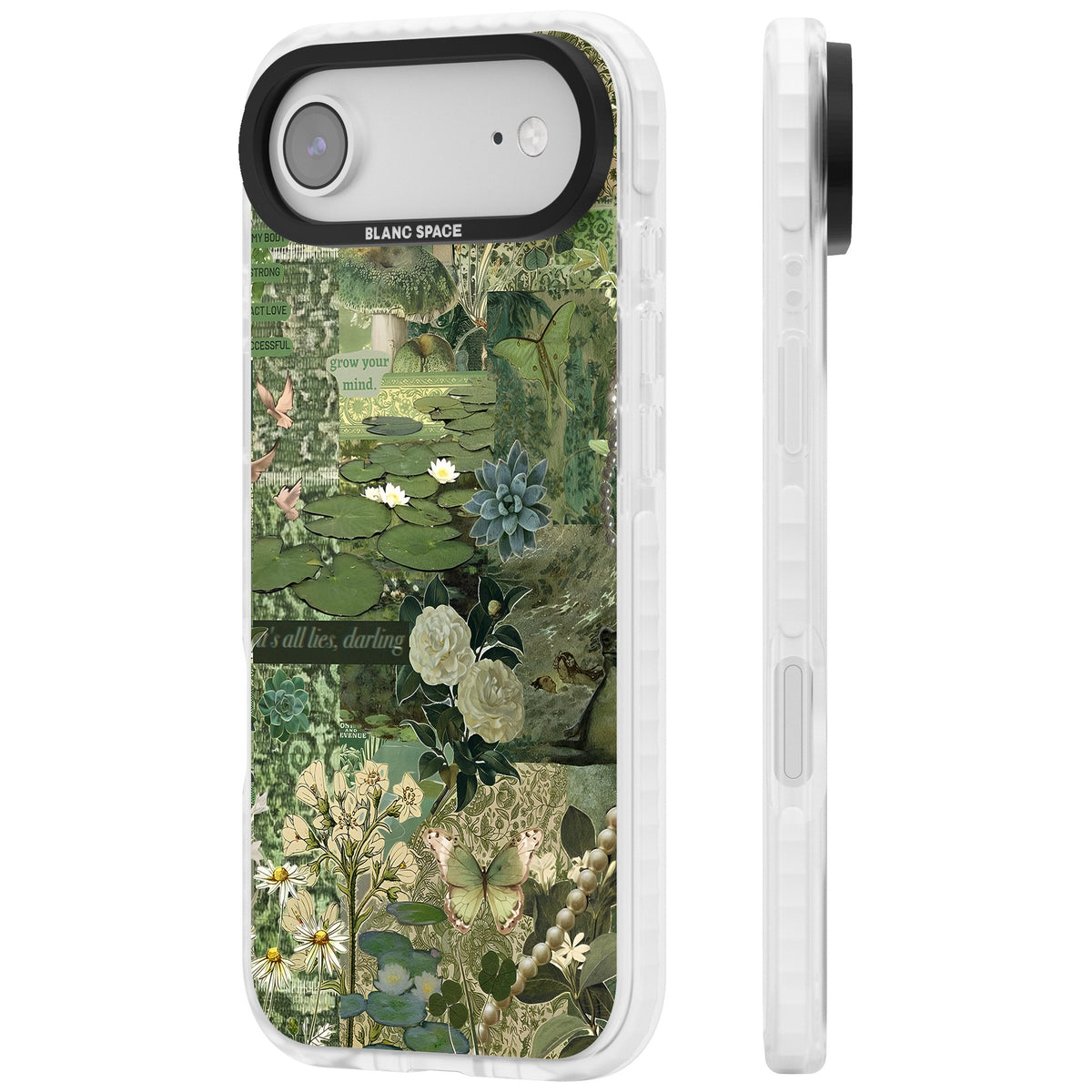 Sage Collage iPhone Air Impact Clear Phone Case side