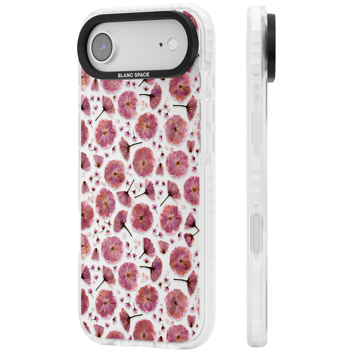 Pink Florals & Blossom iPhone Air Impact Clear Phone Case side