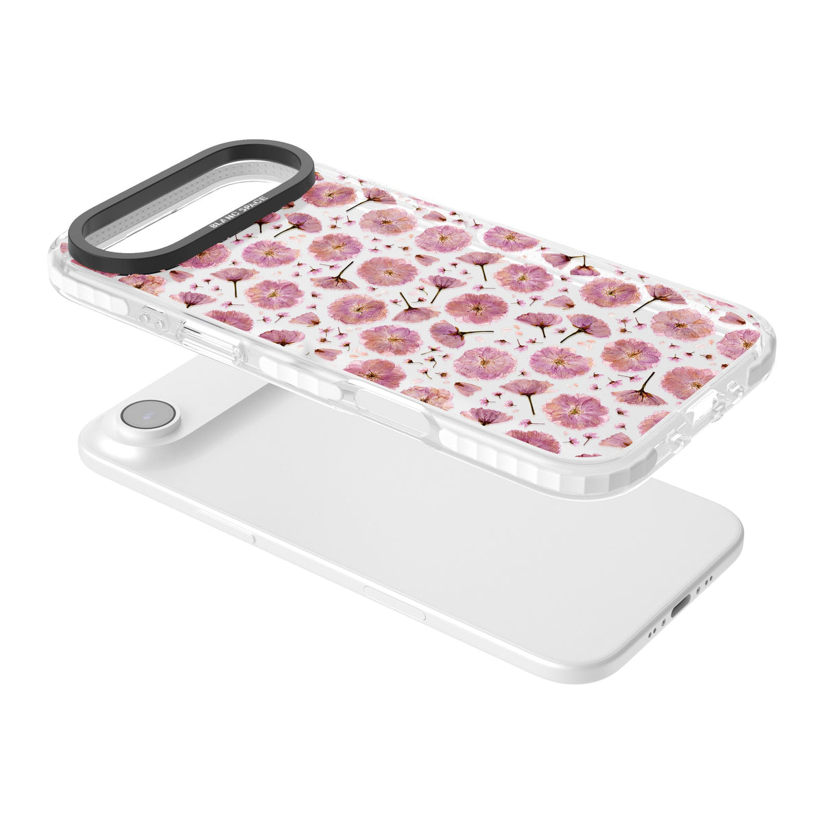 Pink Florals & Blossom iPhone Air Impact Clear Phone Case angled
