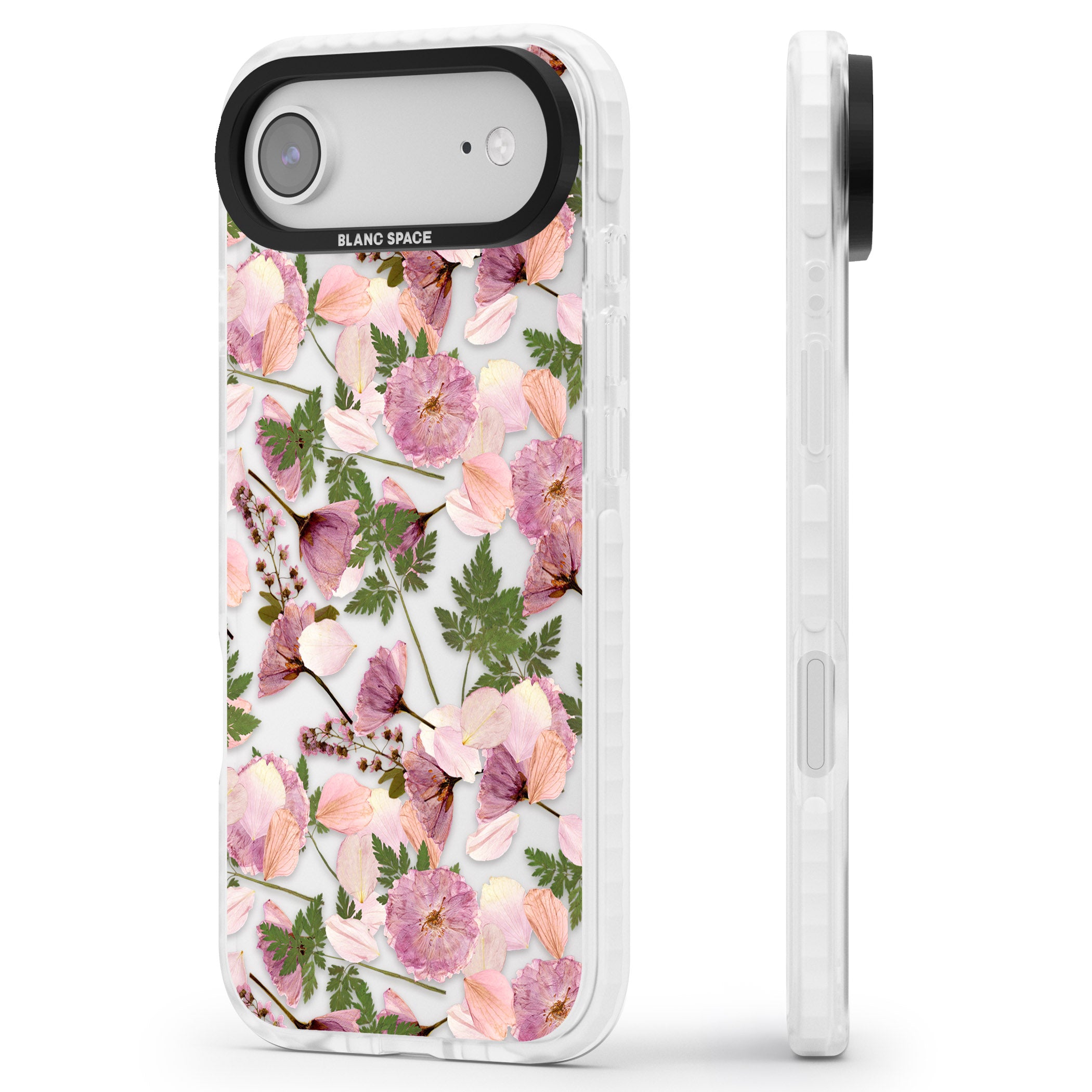 Pink Floral Appreciation iPhone 17 Air Impact Clear Phone Case Side Profile