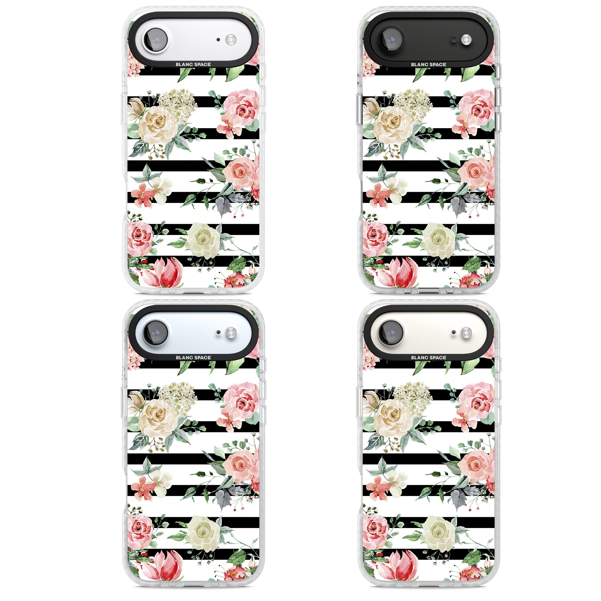Floral Stripes iPhone 17 Air Impact Clear Phone Case APT Impact Protection