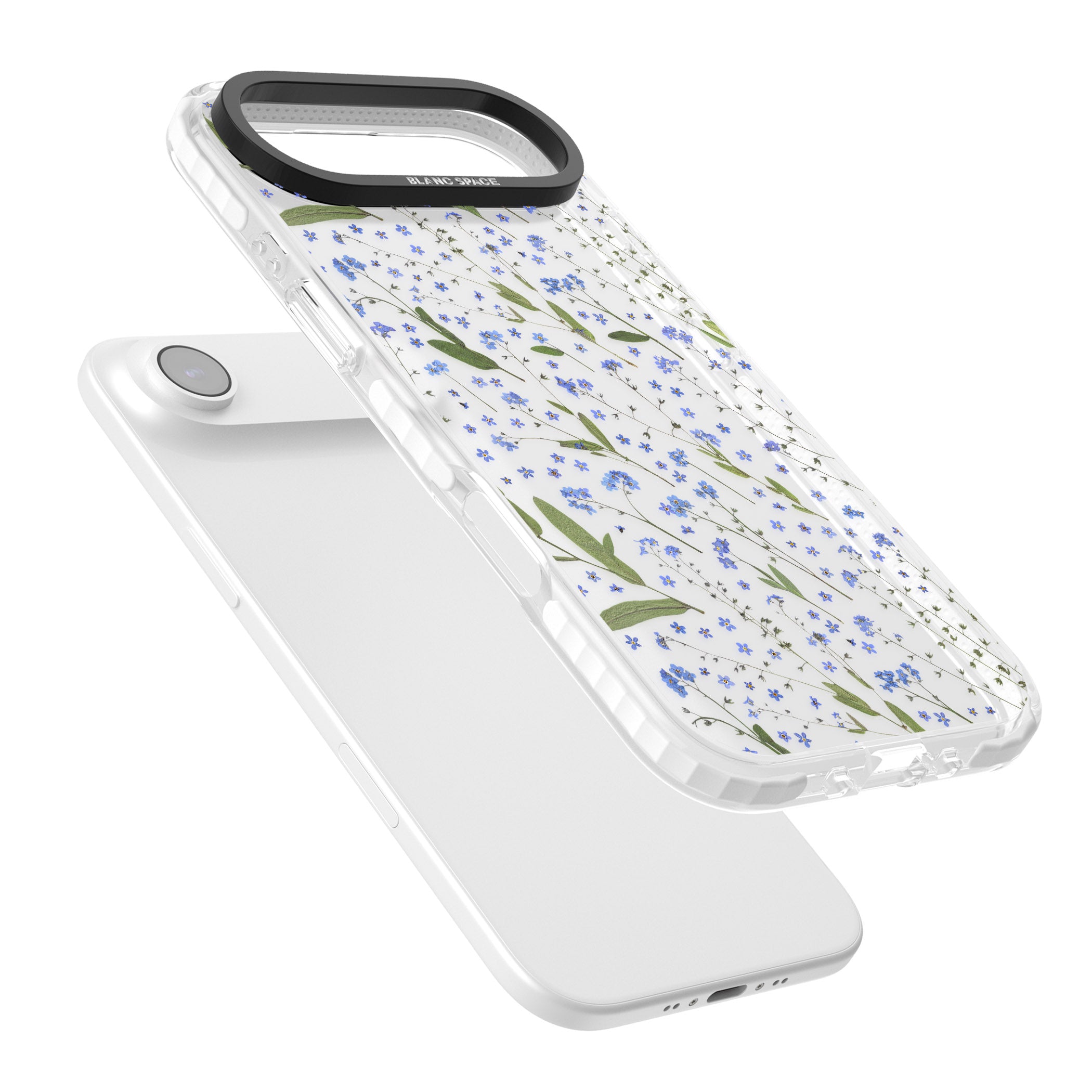 Blue Meadow Floral iPhone 17 Air Impact Clear Phone Case Colours