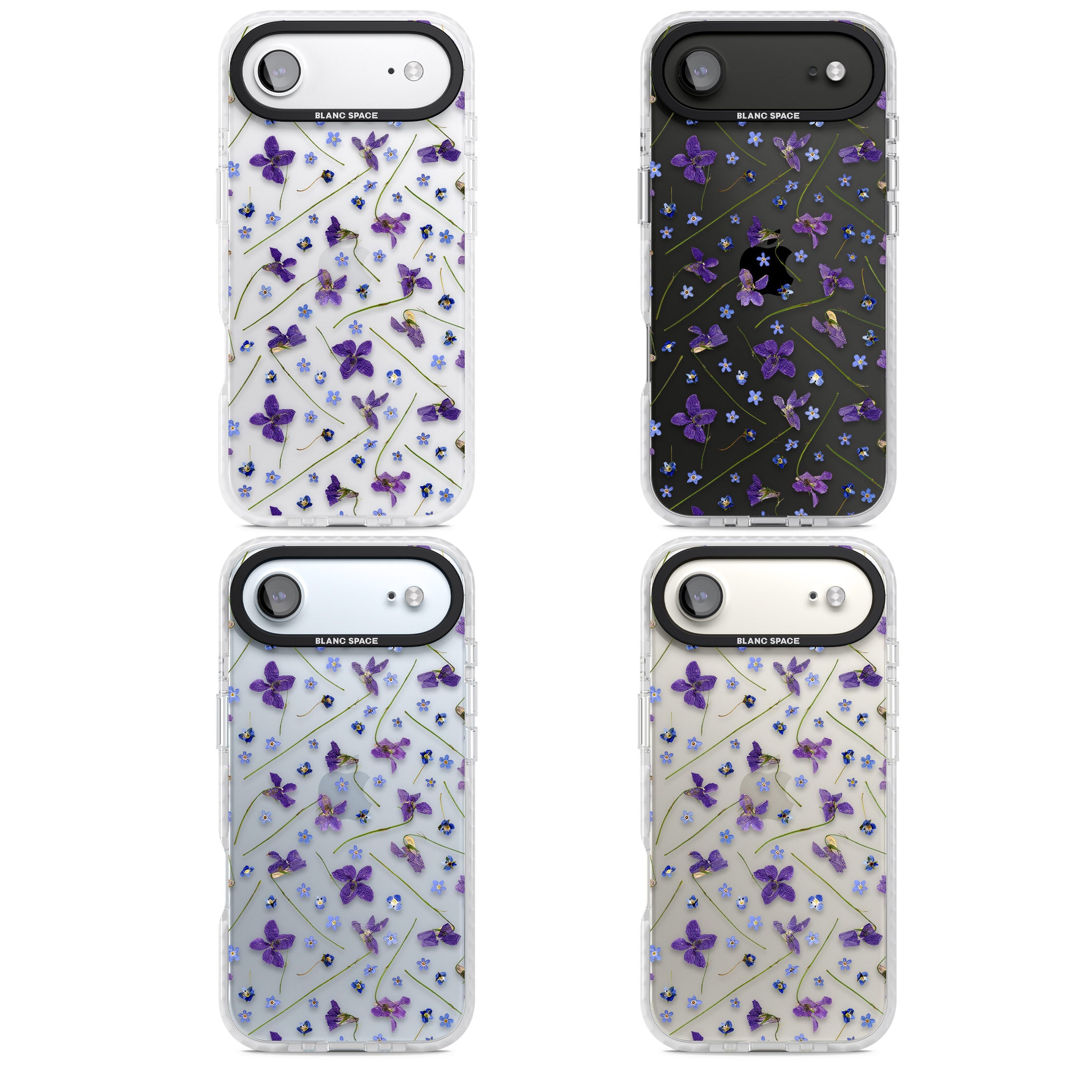 Pressed Violet Flower iPhone 17 Air Impact Clear Phone Case APT Impact Protection