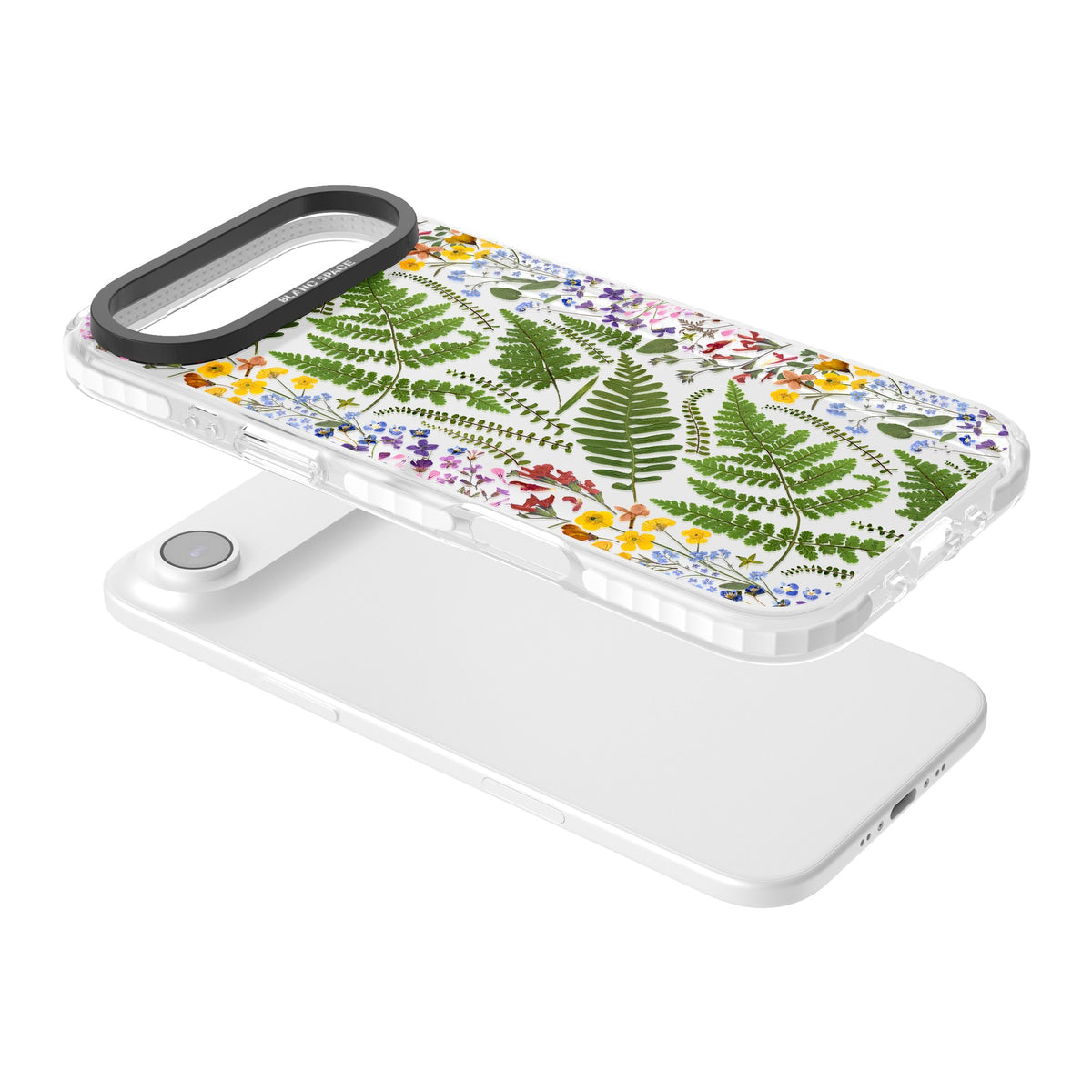 Botanical Fern & Floral iPhone Air Impact Clear Phone Case angled