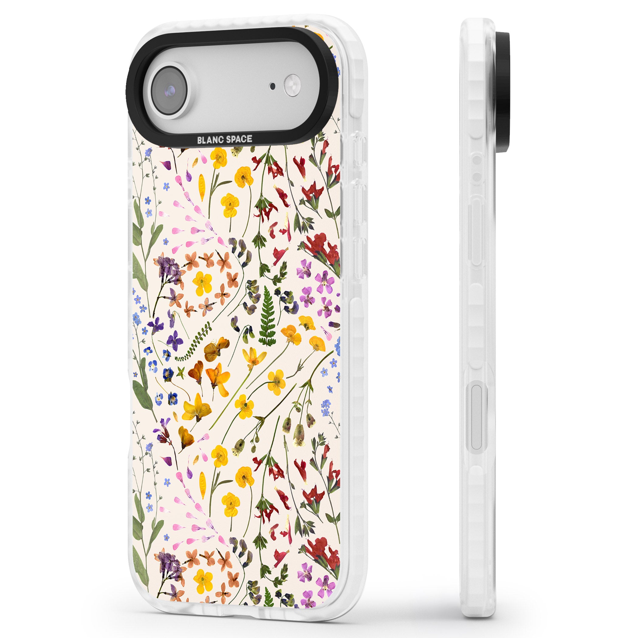 Wildflower Bouquet Cream iPhone 17 Air Impact Clear Phone Case Side Profile
