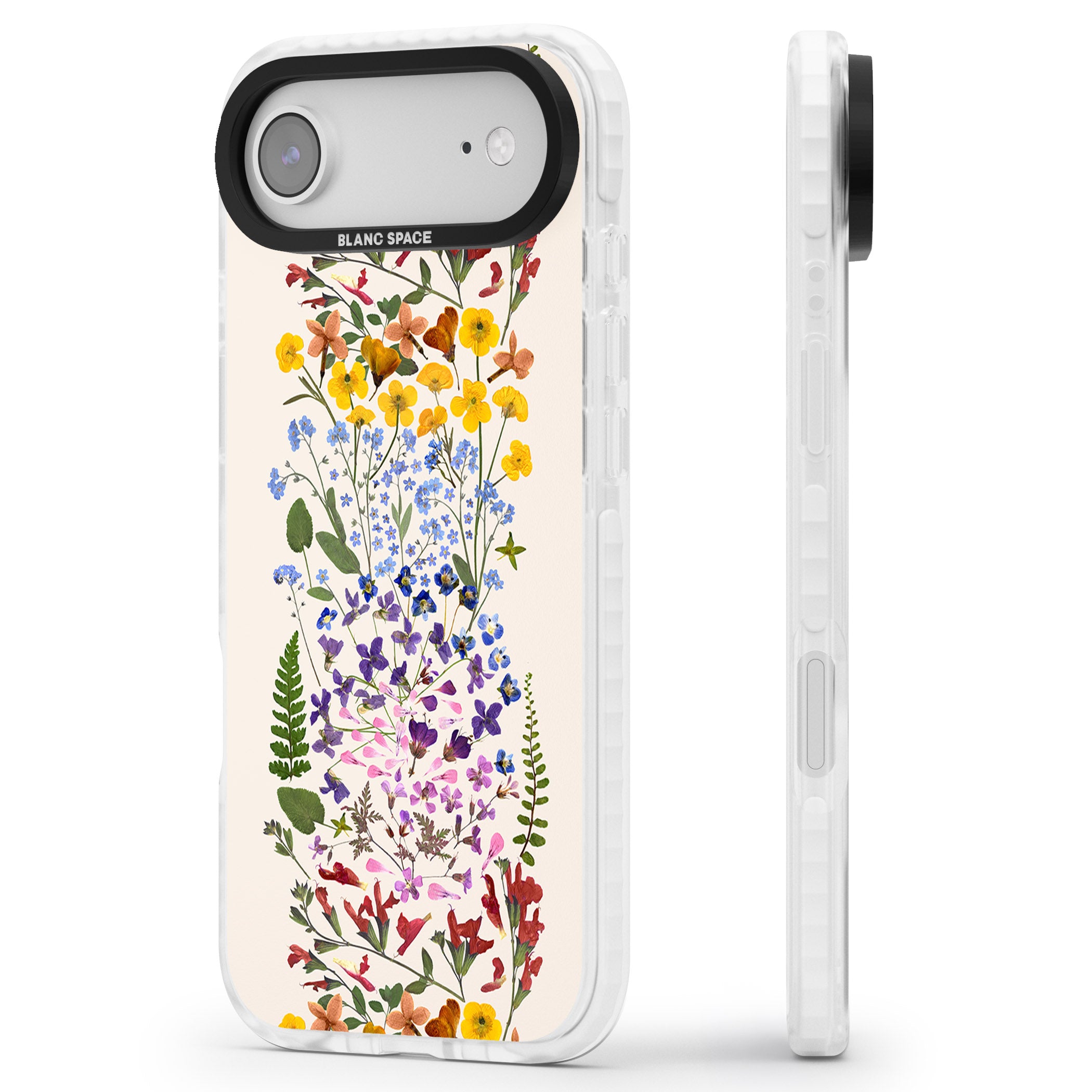 Cream Wildflower iPhone 17 Air Impact Clear Phone Case Side Profile