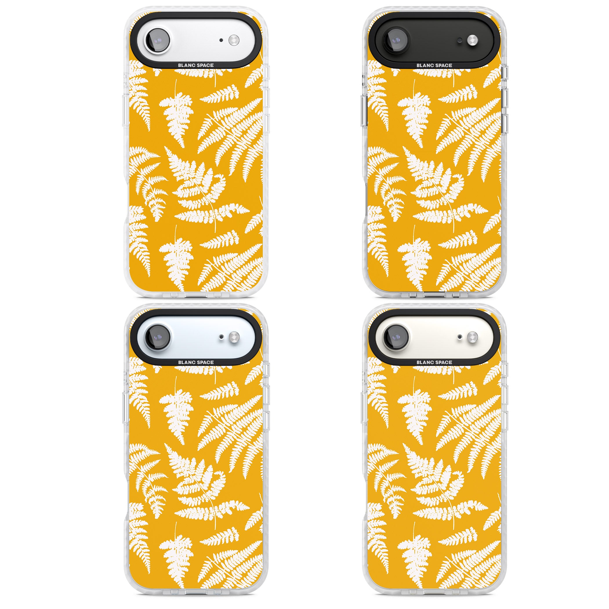 Fern Pattern On Yellow iPhone 17 Air Impact Clear Phone Case APT Impact Protection