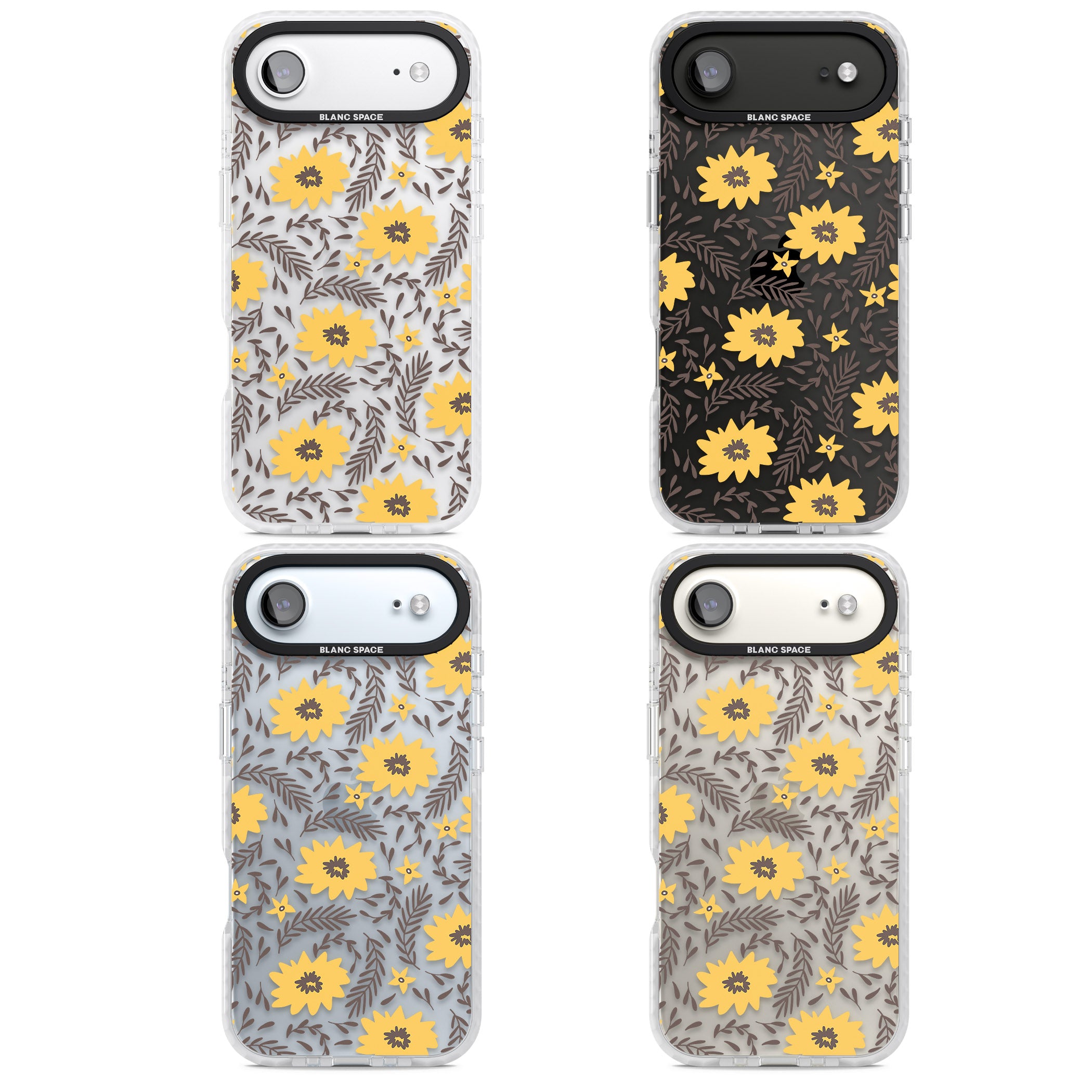 Yellow Blossoms Floral iPhone 17 Air Impact Clear Phone Case APT Impact Protection
