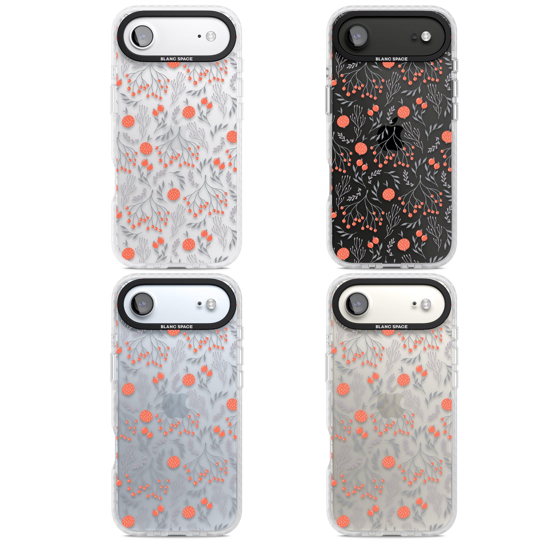 Red Fruits Floral iPhone 17 Air Impact Clear Phone Case APT Impact Protection
