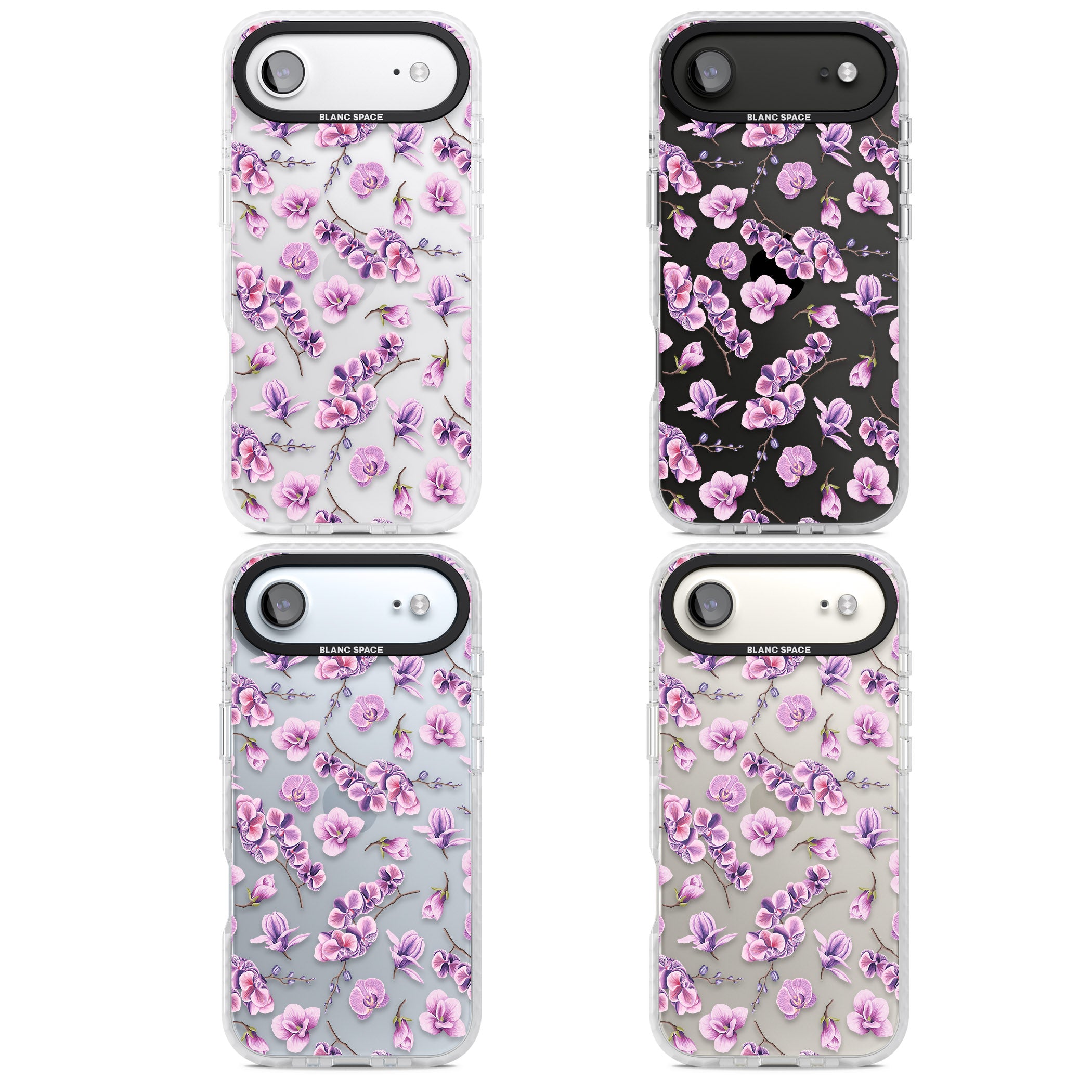 Purple Orchids Floral iPhone 17 Air Impact Clear Phone Case APT Impact Protection