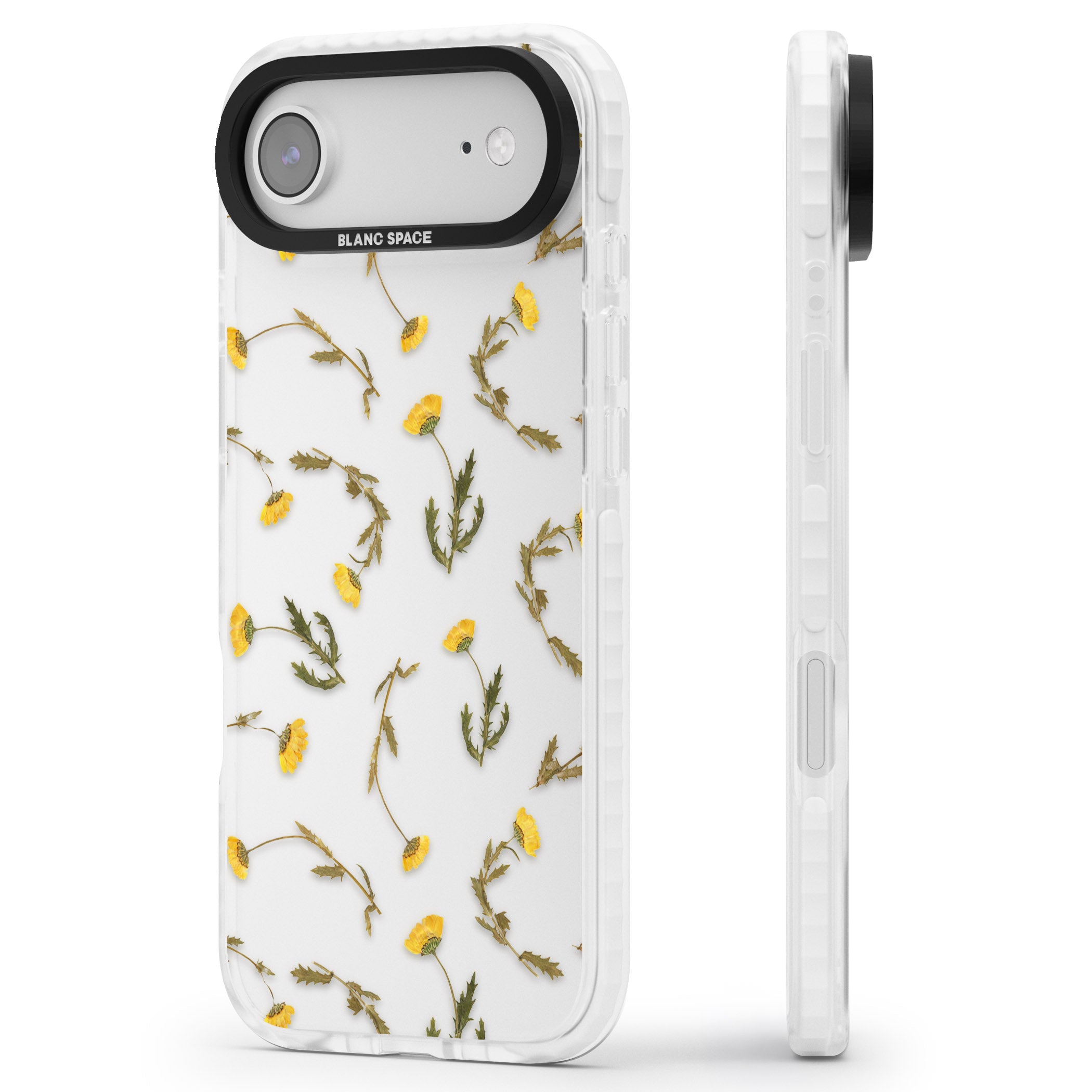 Wildflower Yellow iPhone 17 Air Impact Clear Phone Case Side Profile