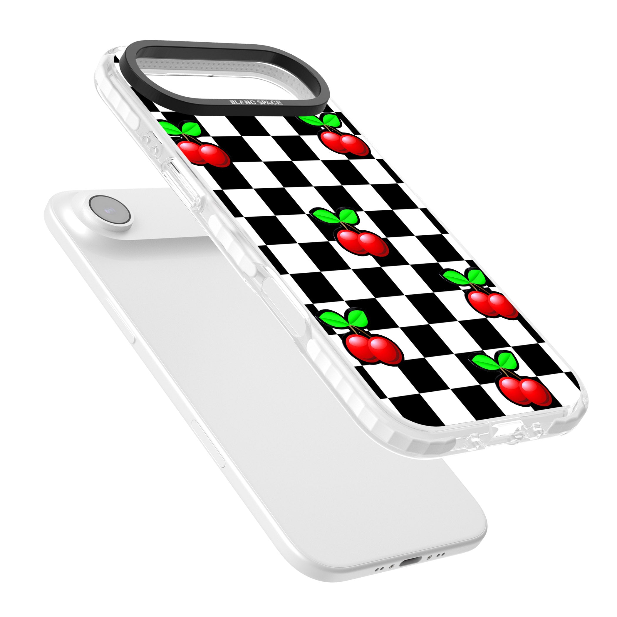Checkered Cherry iPhone 17 Air Impact Clear Phone Case Colours