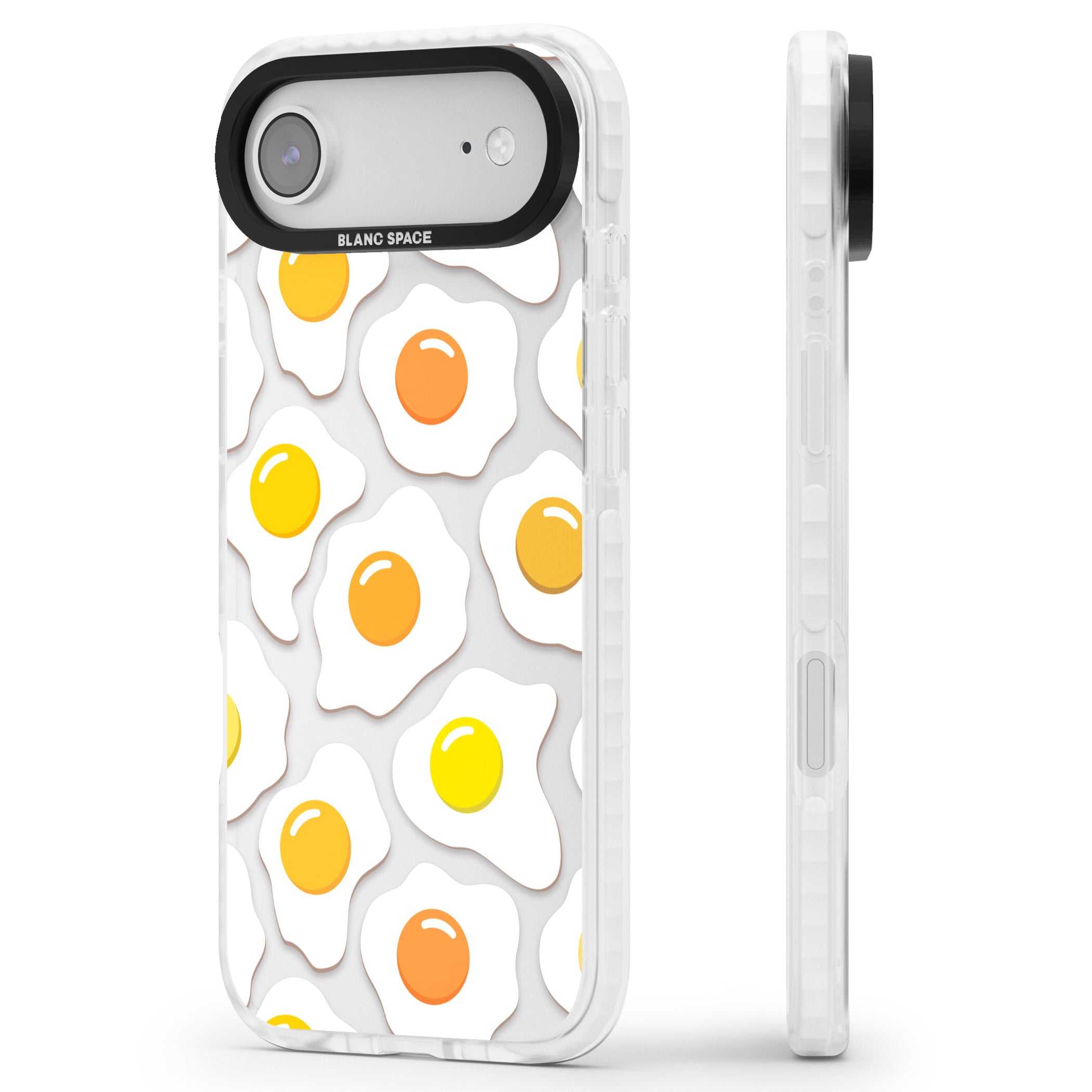 Fried Egg Pattern iPhone 17 Air Impact Clear Phone Case Side Profile