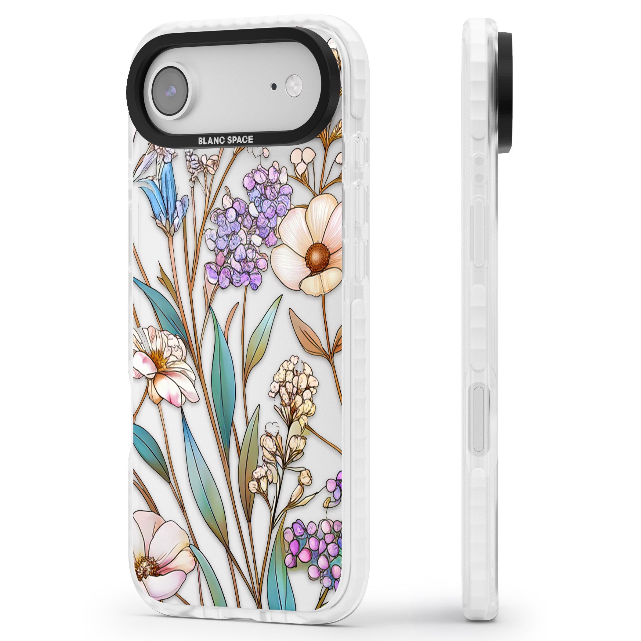 Glass Wildflower Mix iPhone 17 Air Impact Clear Phone Case Side Profile