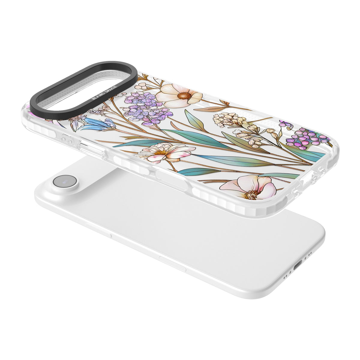 Glass Wildflower Mix iPhone Air Impact Clear Phone Case angled