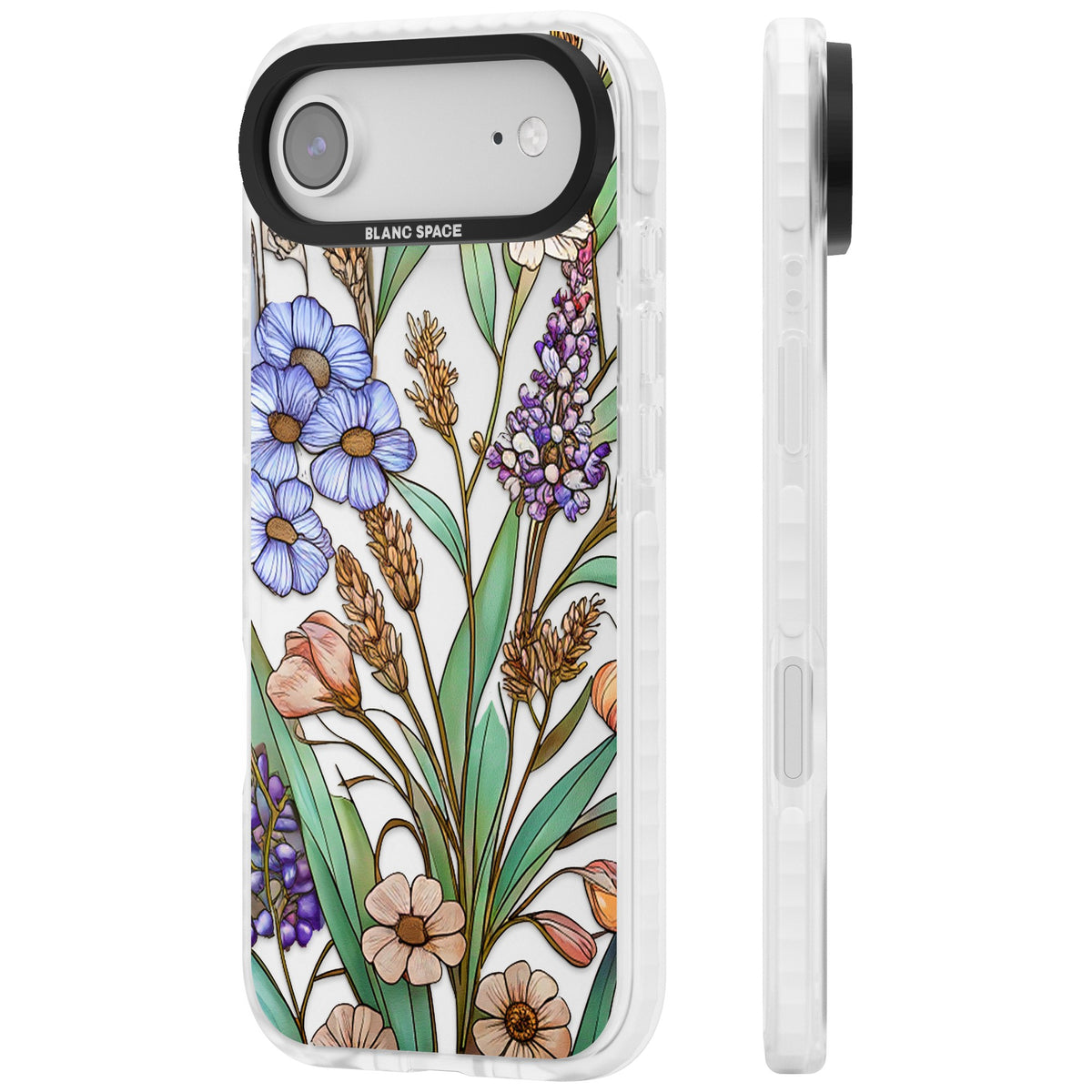Glass Lavenders & Daisies iPhone Air Impact Clear Phone Case side