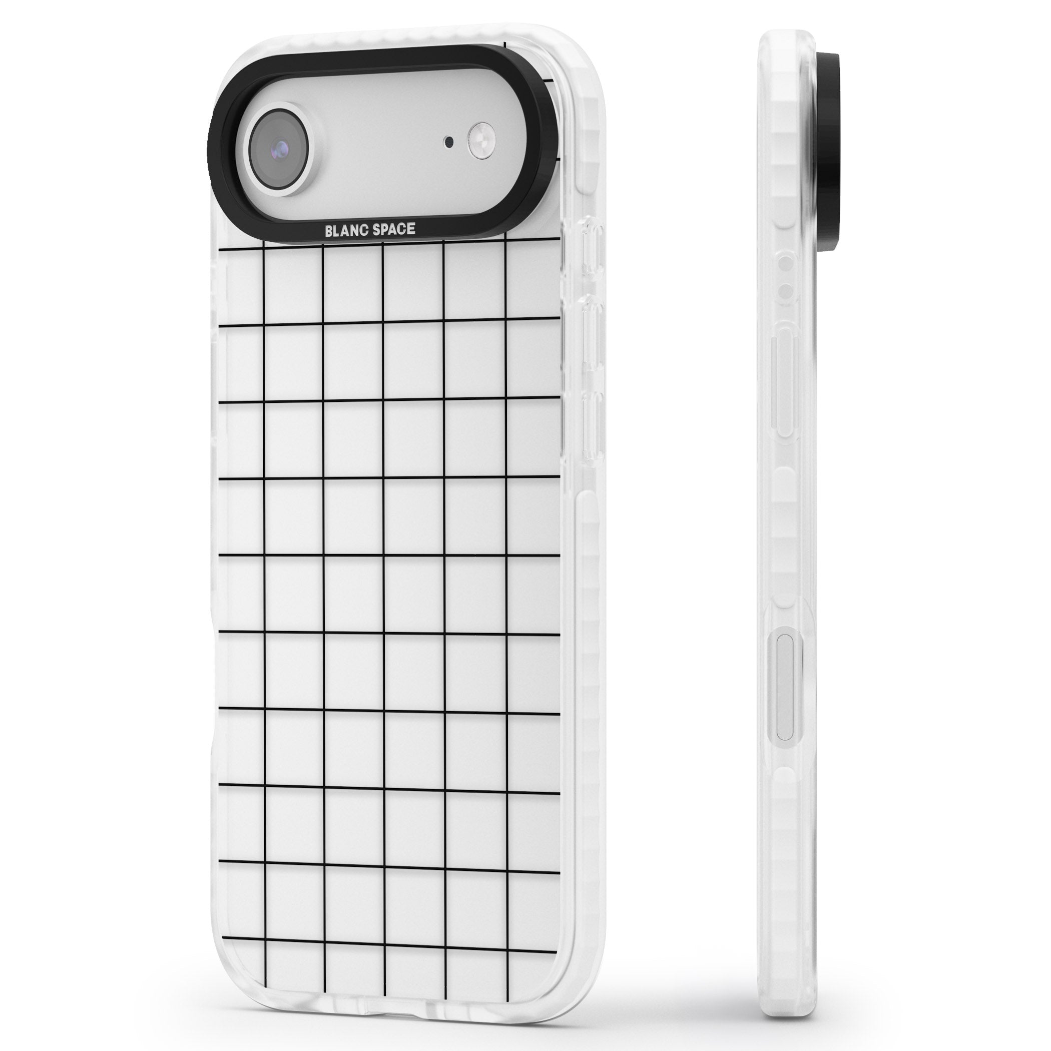 Simplistic Large Grid iPhone 17 Air Impact Clear Phone Case Side Profile