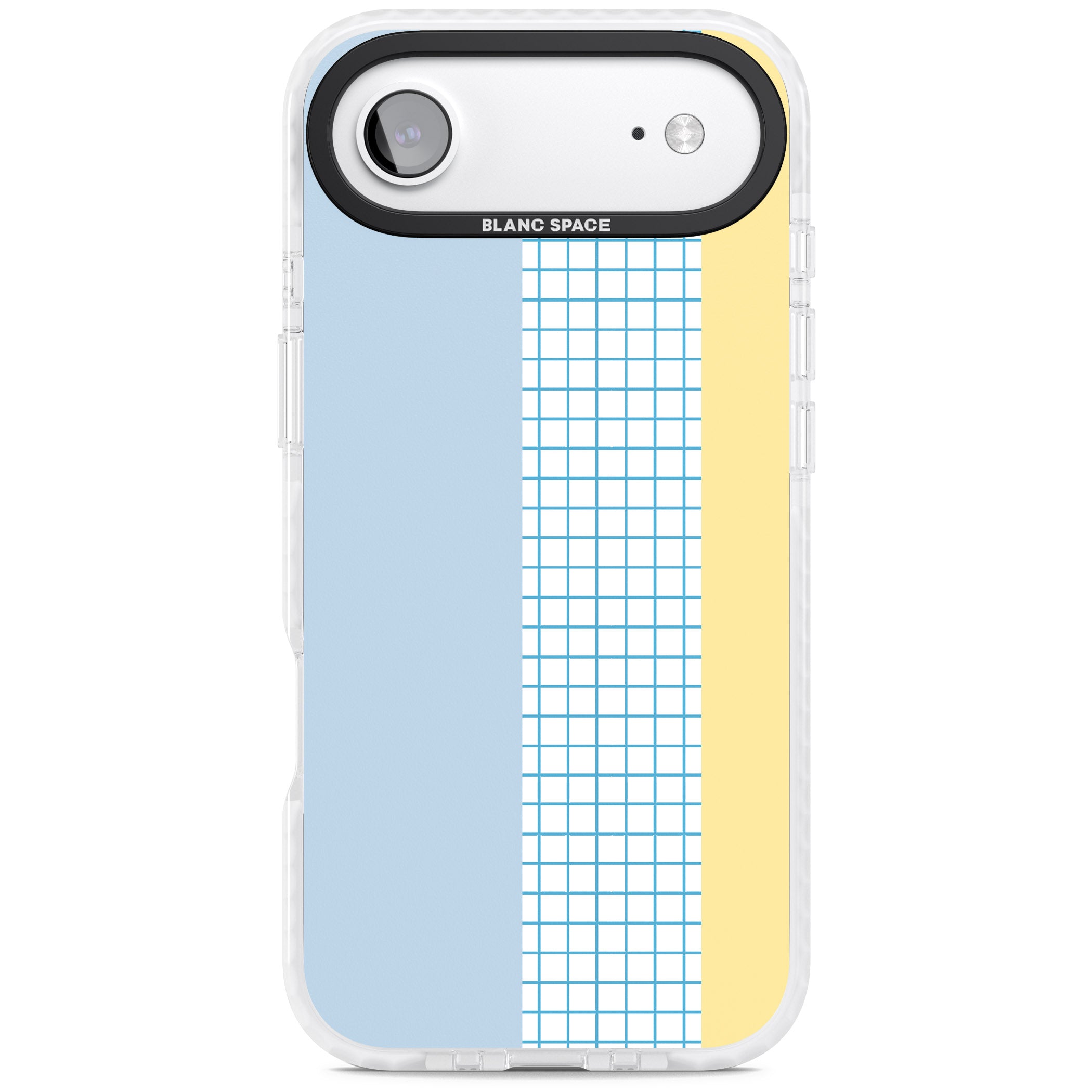 Abstract Grid Blue & Yellow iPhone 17 Air Impact Clear Phone Case