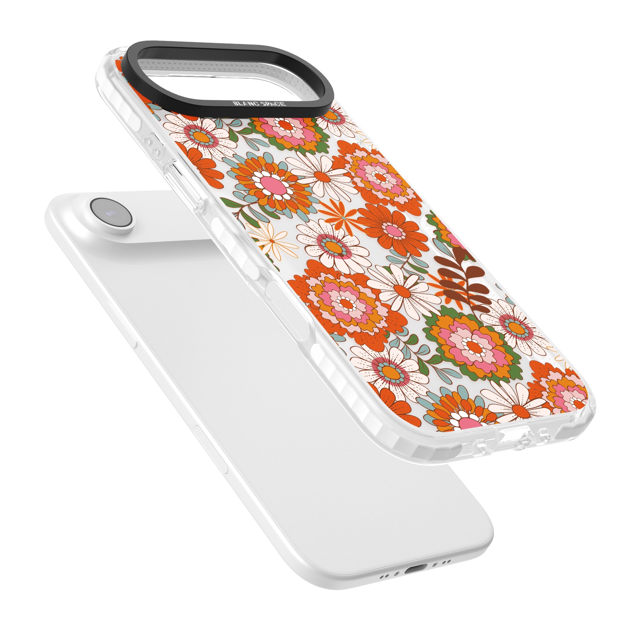 Seventies Bloom iPhone 17 Air Impact Clear Phone Case Colours