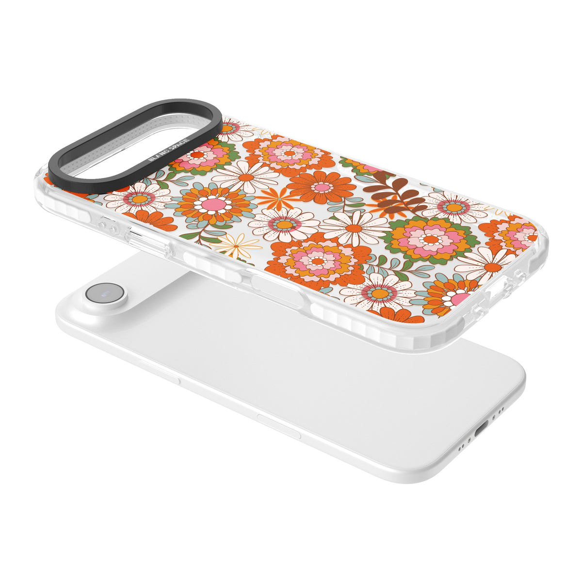 Seventies Bloom iPhone Air Impact Clear Phone Case angled