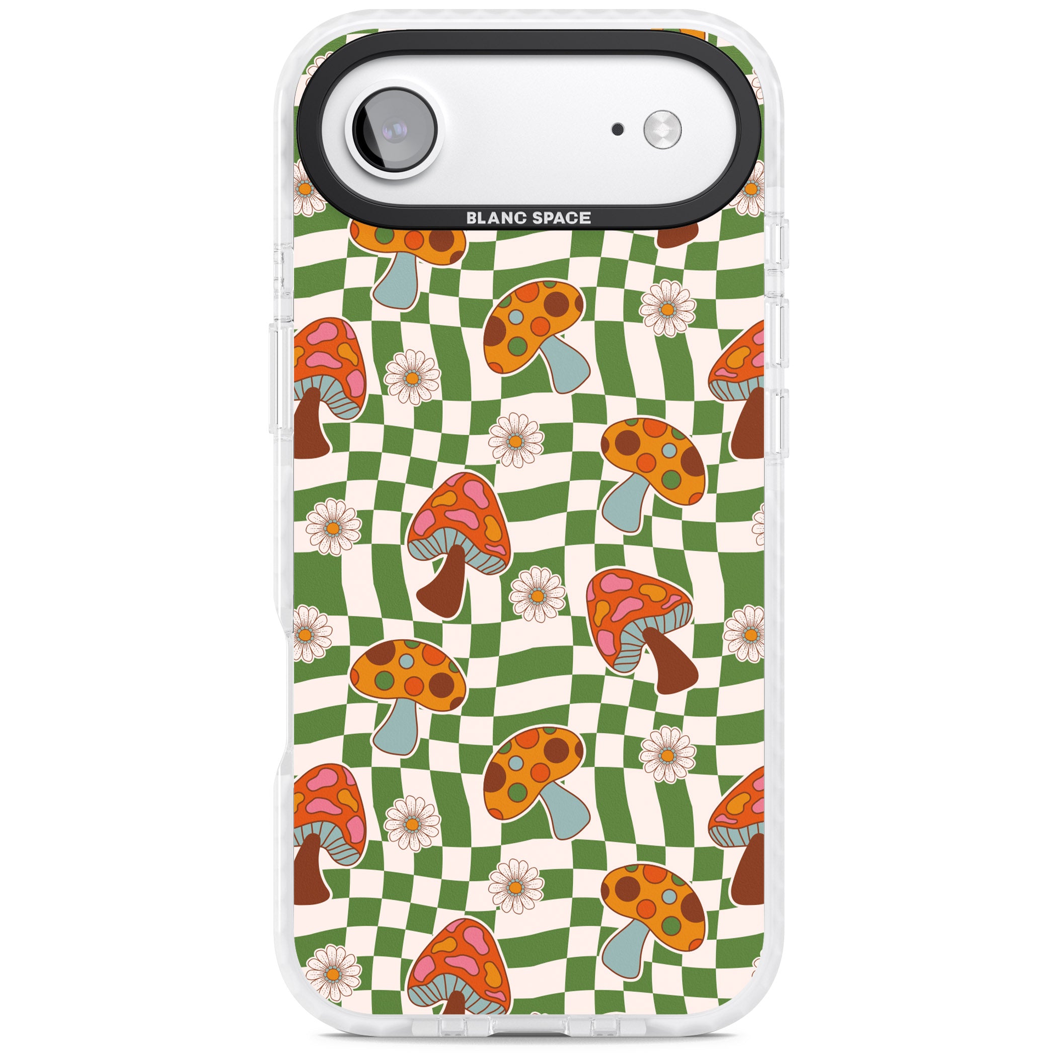 Wavy Checked Shroom & Bloom iPhone 17 Air Impact Clear Phone Case