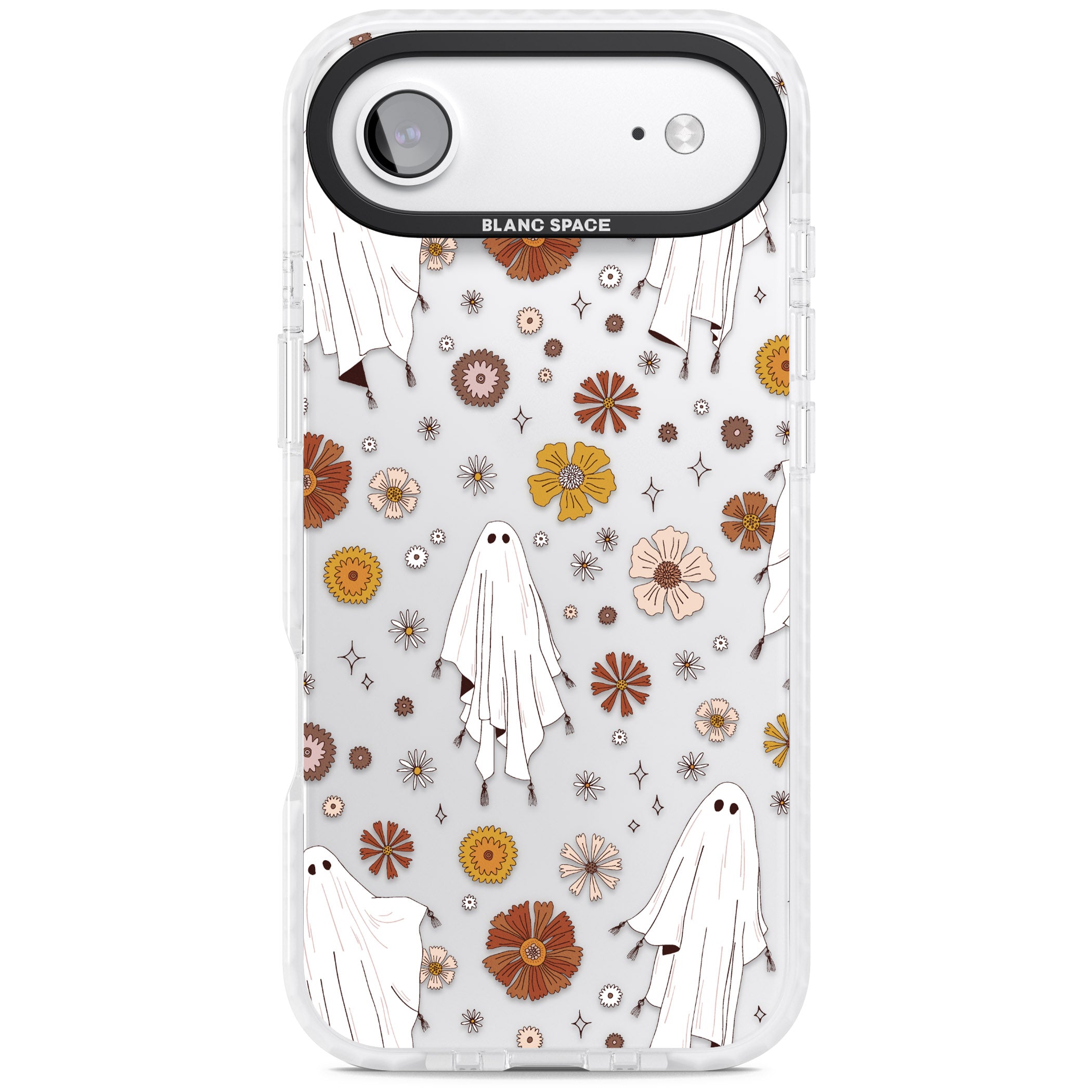 Halloween Ghosts And Flowers iPhone 17 Air Impact Clear Phone Case