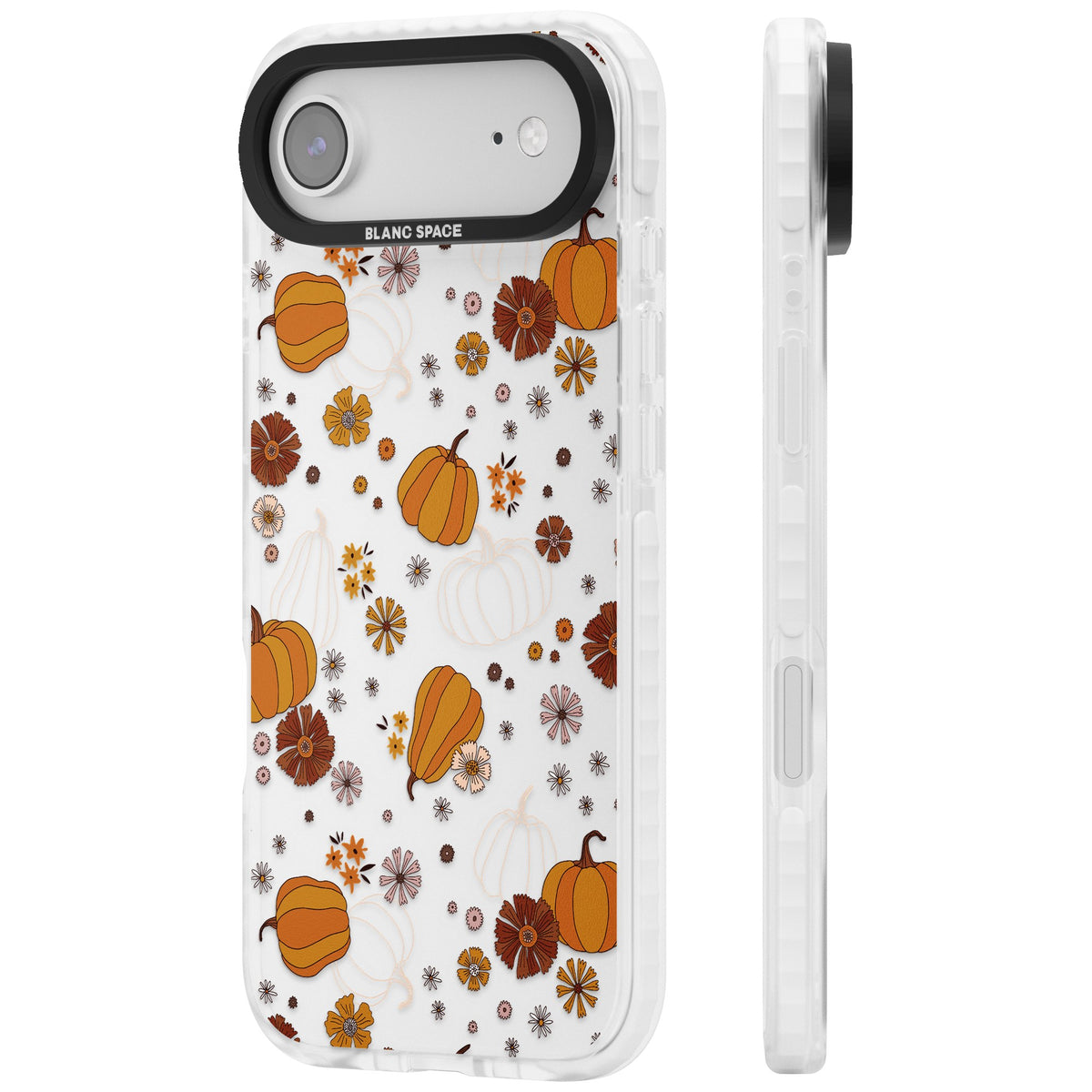Pumpkins And Flowers iPhone Air Impact Clear Phone Case side