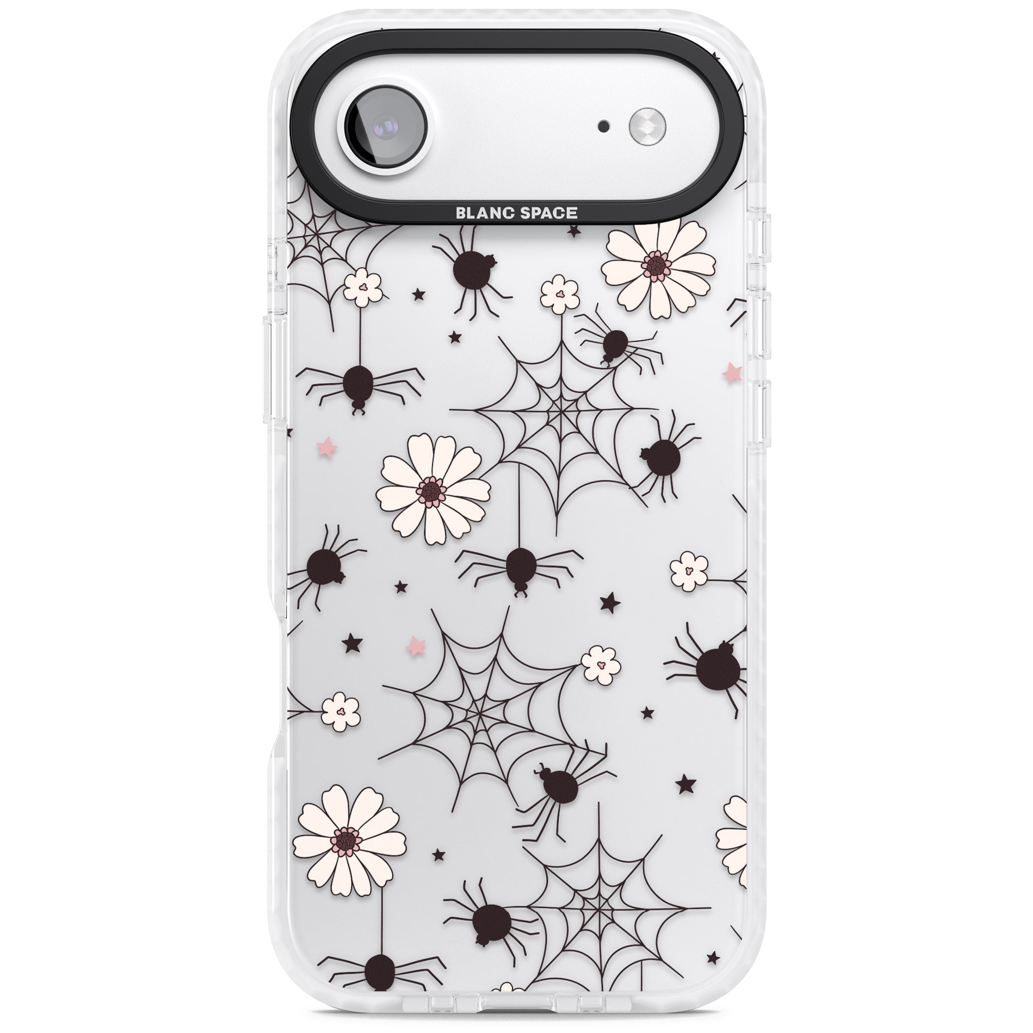 Spiders And Flowers Pattern iPhone 17 Air Impact Clear Phone Case