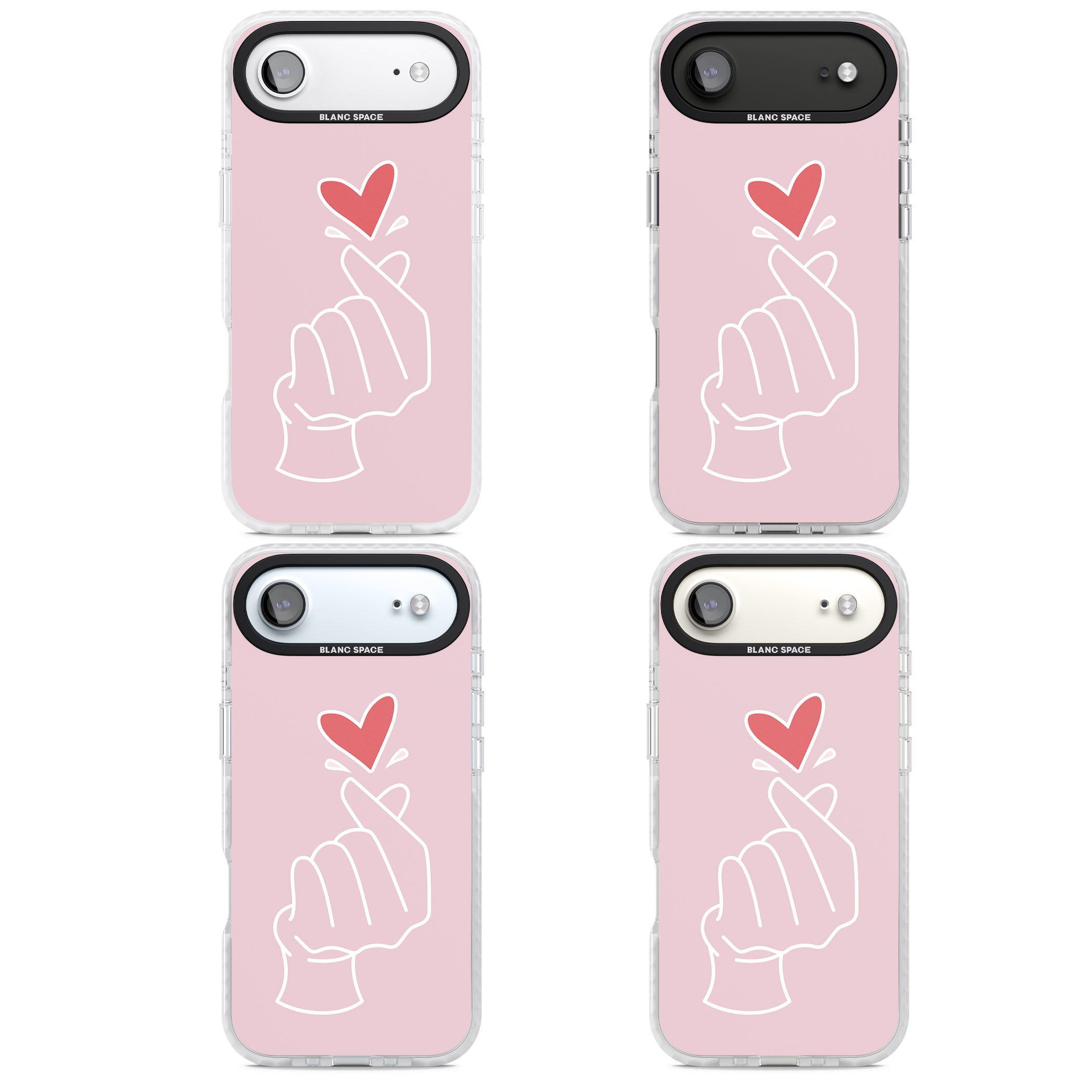 Pink Heart Hand iPhone 17 Air Impact Clear Phone Case APT Impact Protection