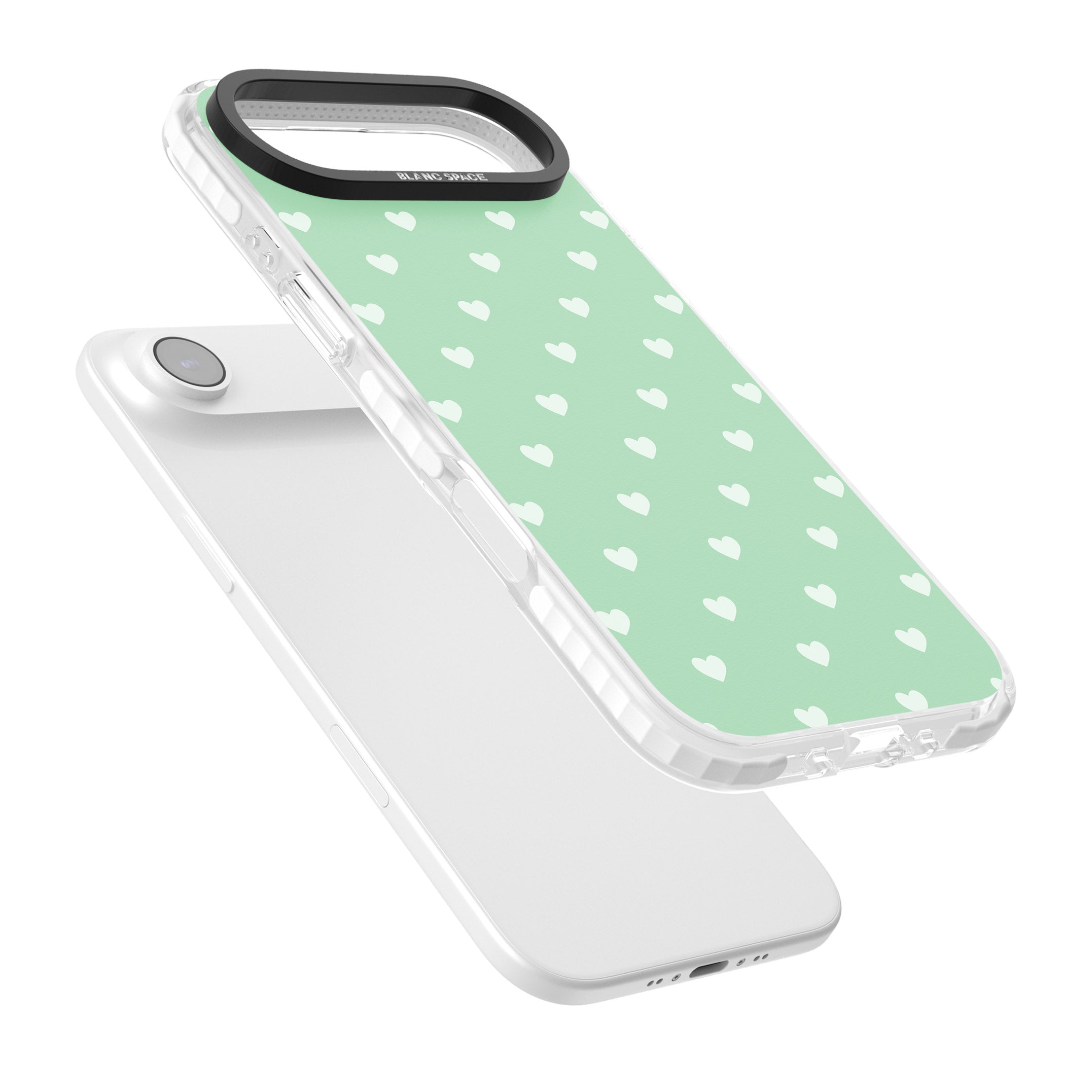 Small Heart Pattern: Green iPhone 17 Air Impact Clear Phone Case Colours