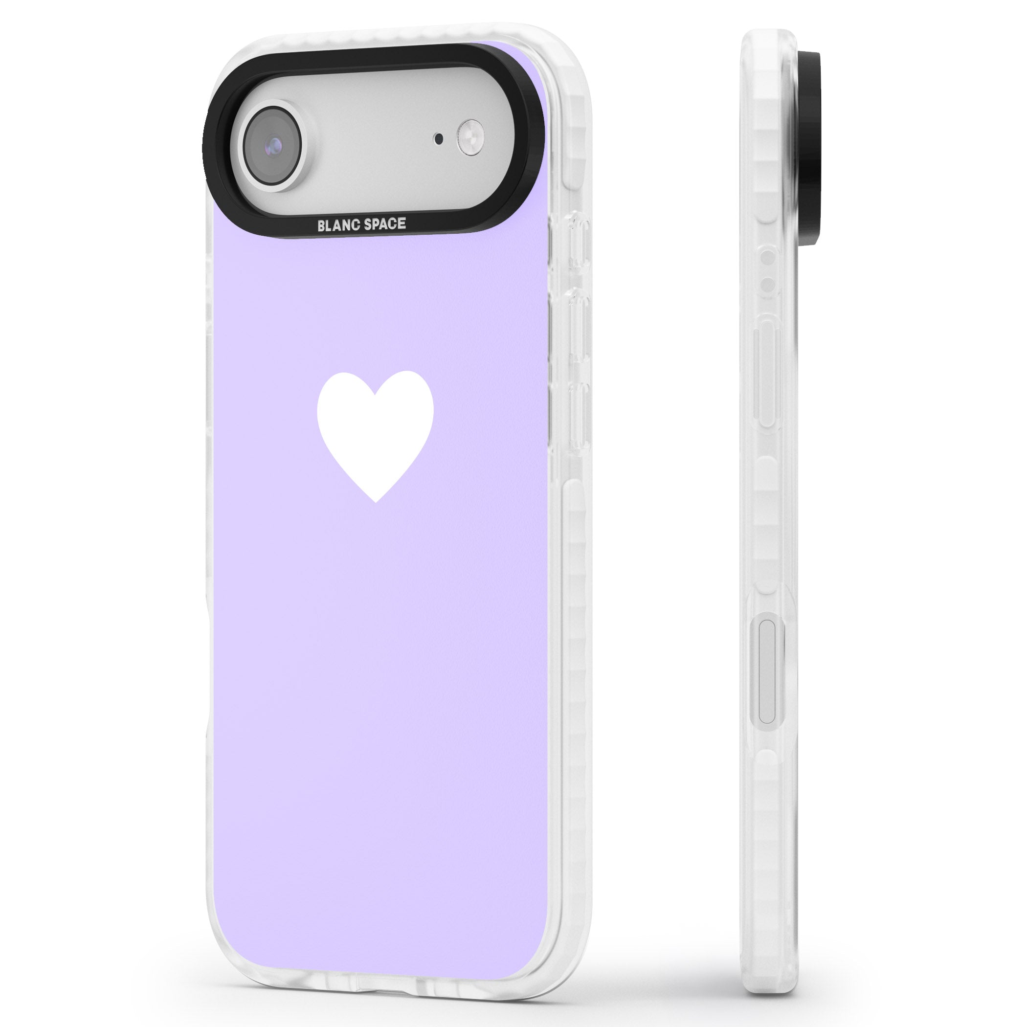 Pale Purple Heart iPhone 17 Air Impact Clear Phone Case Side Profile