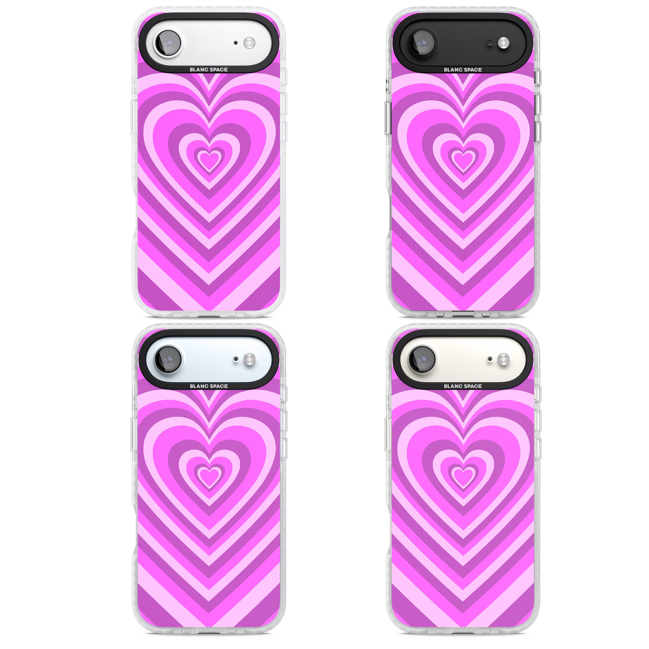 Pink Heart Illusion iPhone 17 Air Impact Clear Phone Case APT Impact Protection