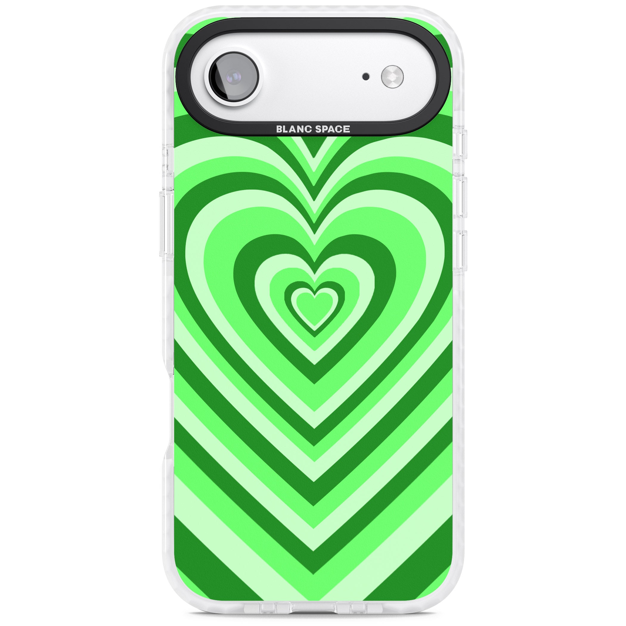 Green Heart Illusion iPhone 17 Air Impact Clear Phone Case