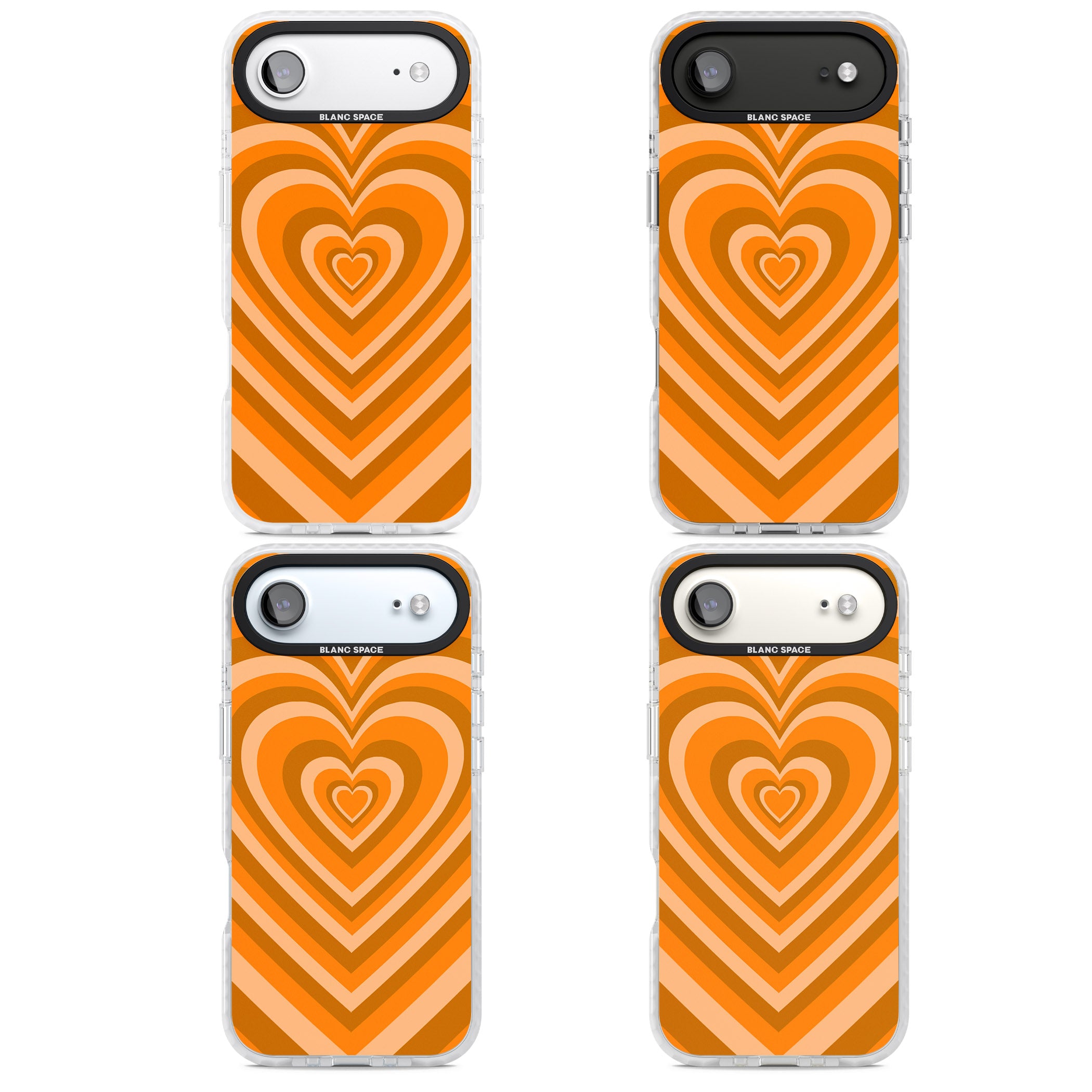 Orange Heart Illusion iPhone 17 Air Impact Clear Phone Case APT Impact Protection