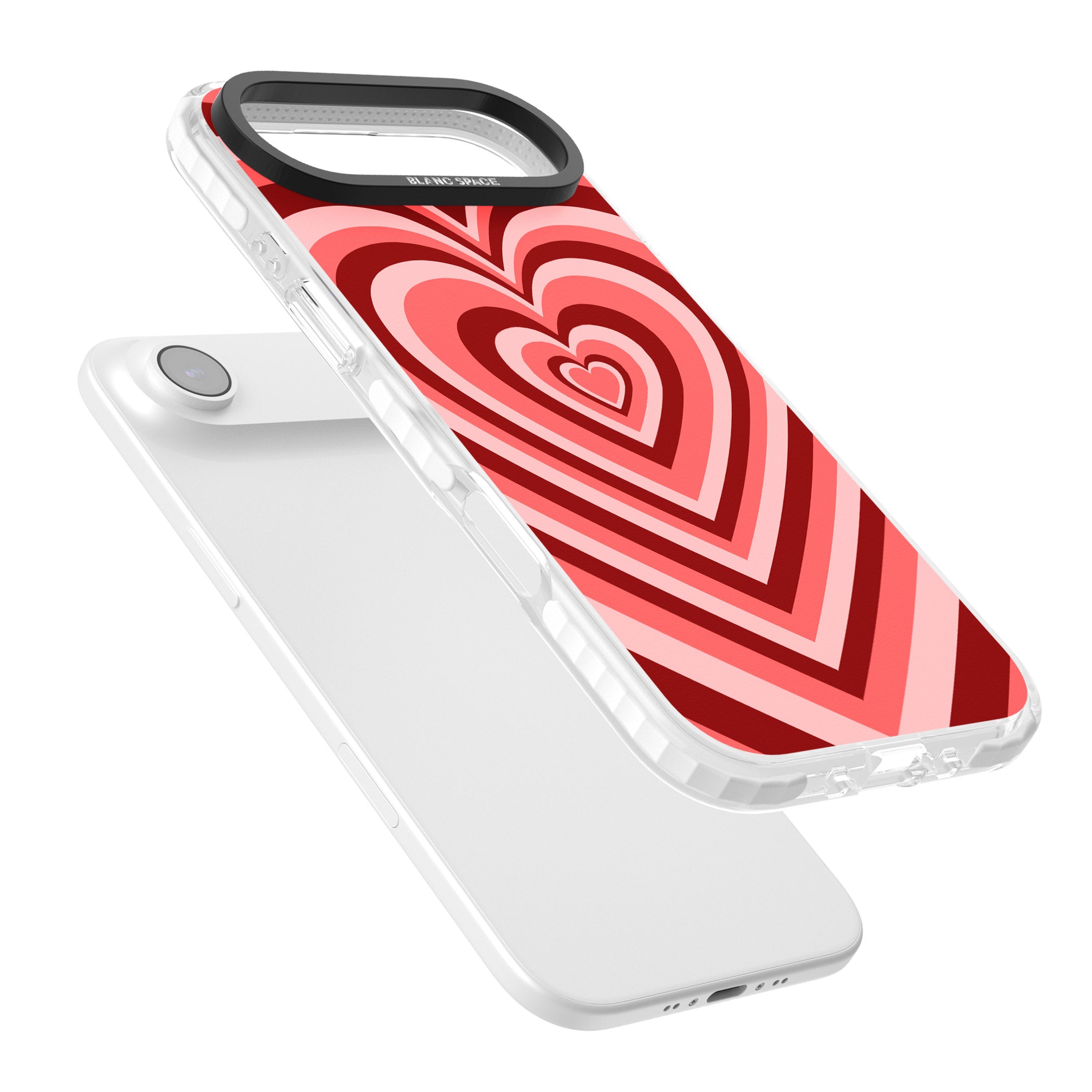 Red Heart Illusion iPhone 17 Air Impact Clear Phone Case Colours