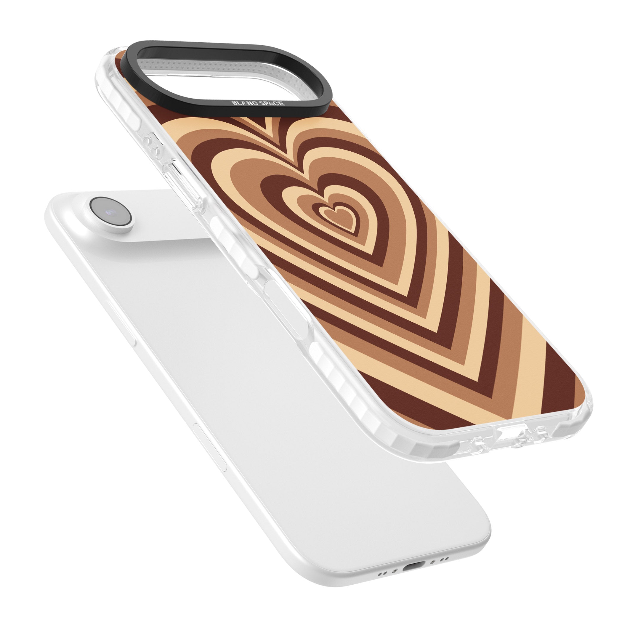 Latte Heart Illusion iPhone 17 Air Impact Clear Phone Case Colours