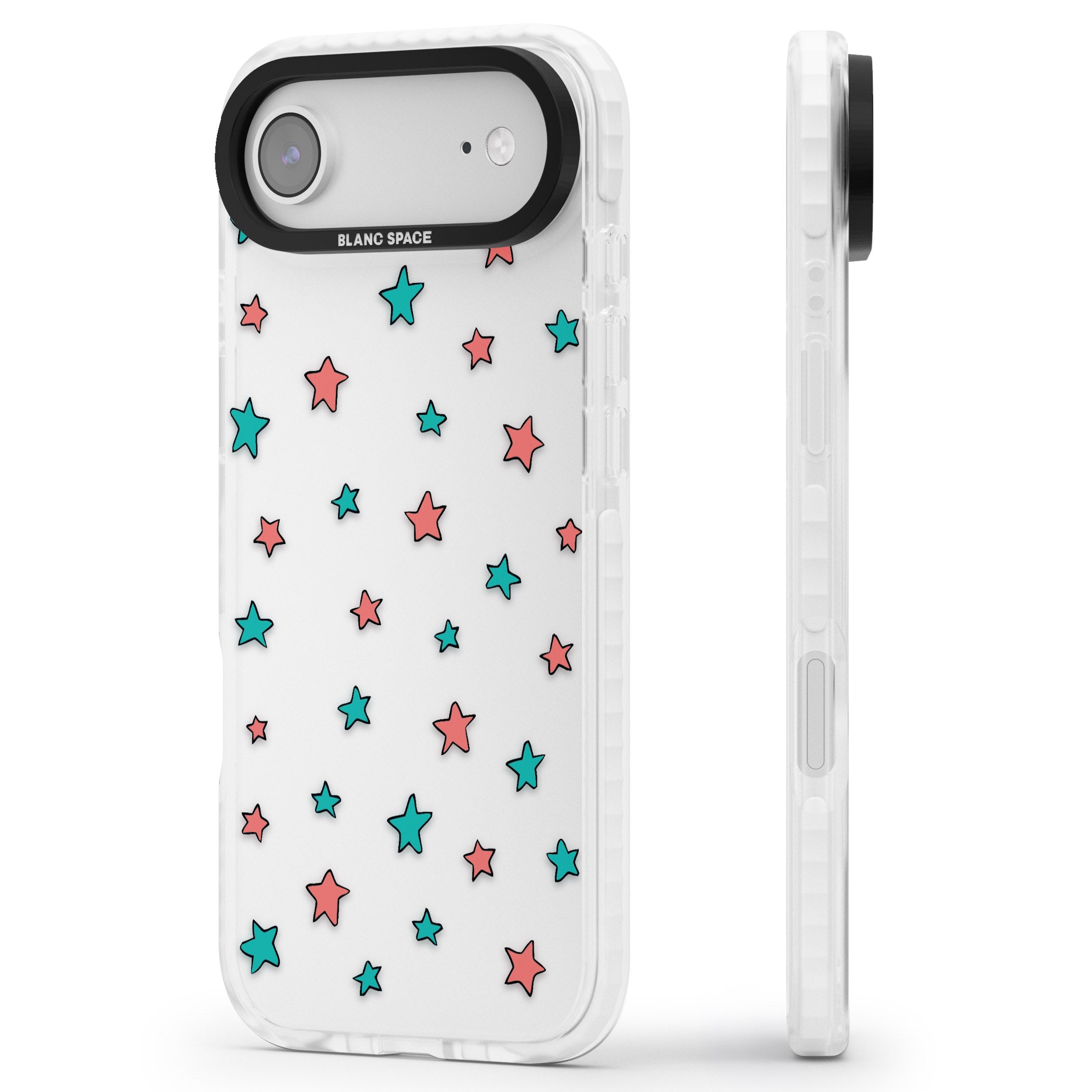 Heartstopper Stars Pattern iPhone 17 Air Impact Clear Phone Case Side Profile