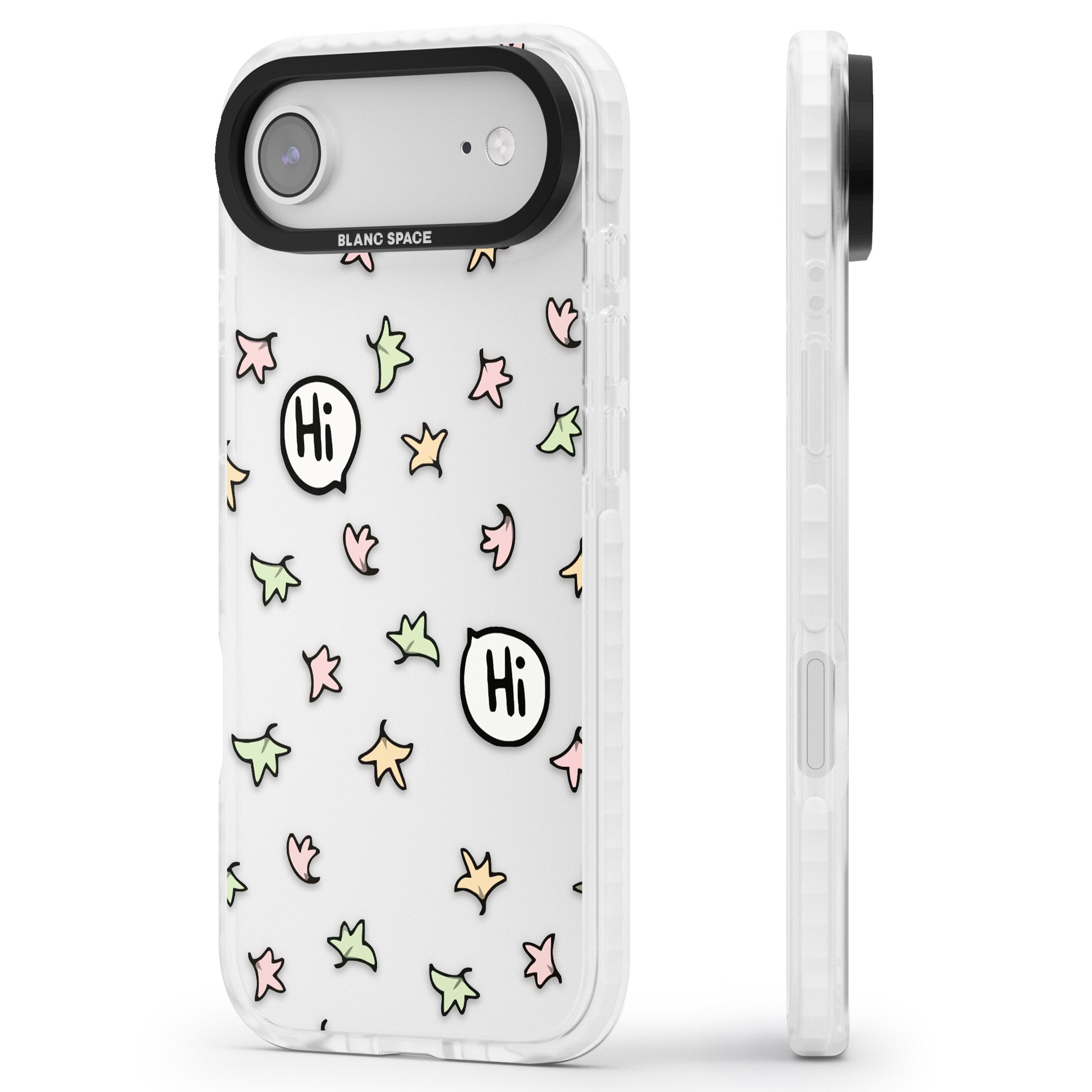 Heartstopper Leaves Pattern iPhone 17 Air Impact Clear Phone Case Side Profile