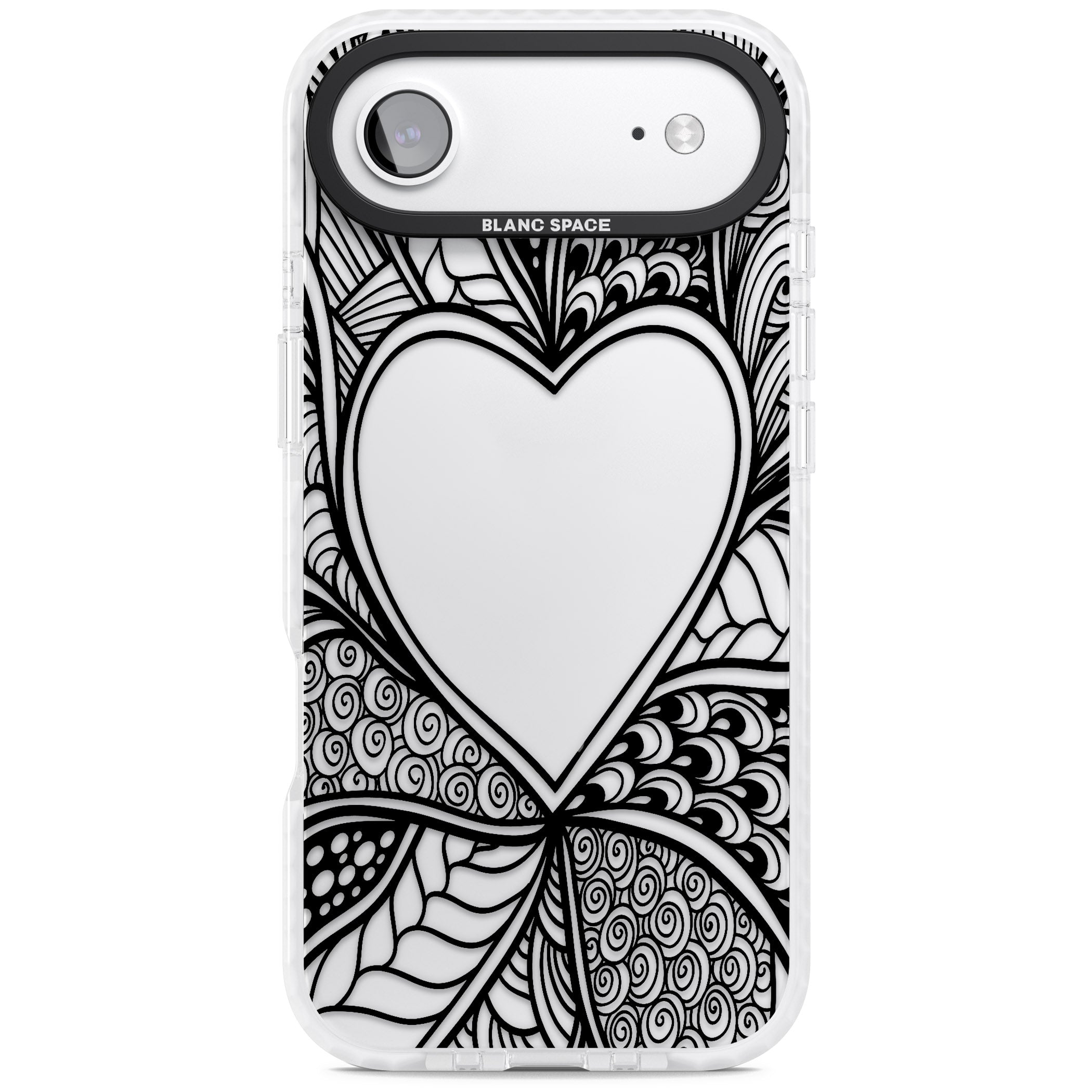 Black Henna Heart iPhone 17 Air Impact Clear Phone Case