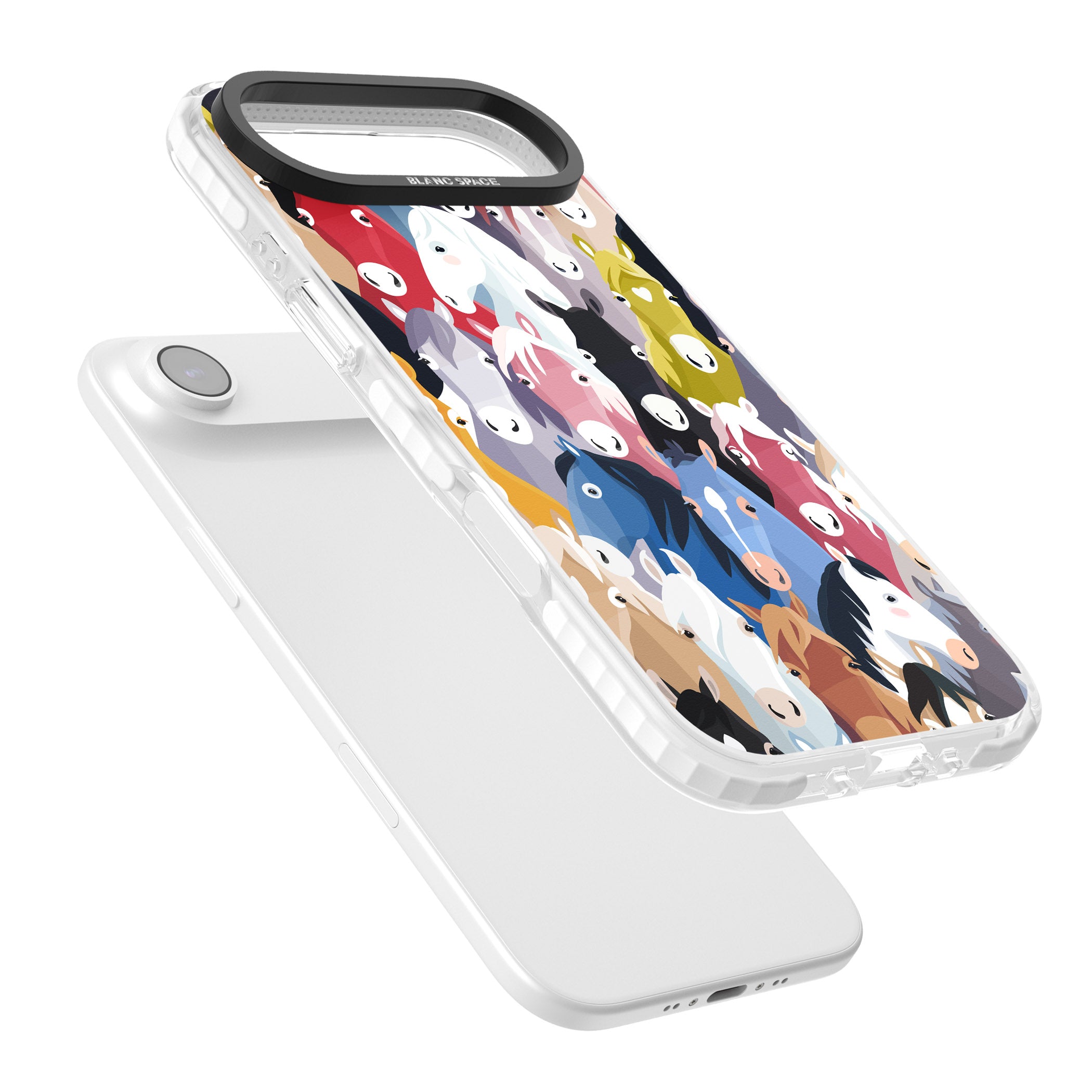 Colourful Horse Pattern iPhone 17 Air Impact Clear Phone Case Colours