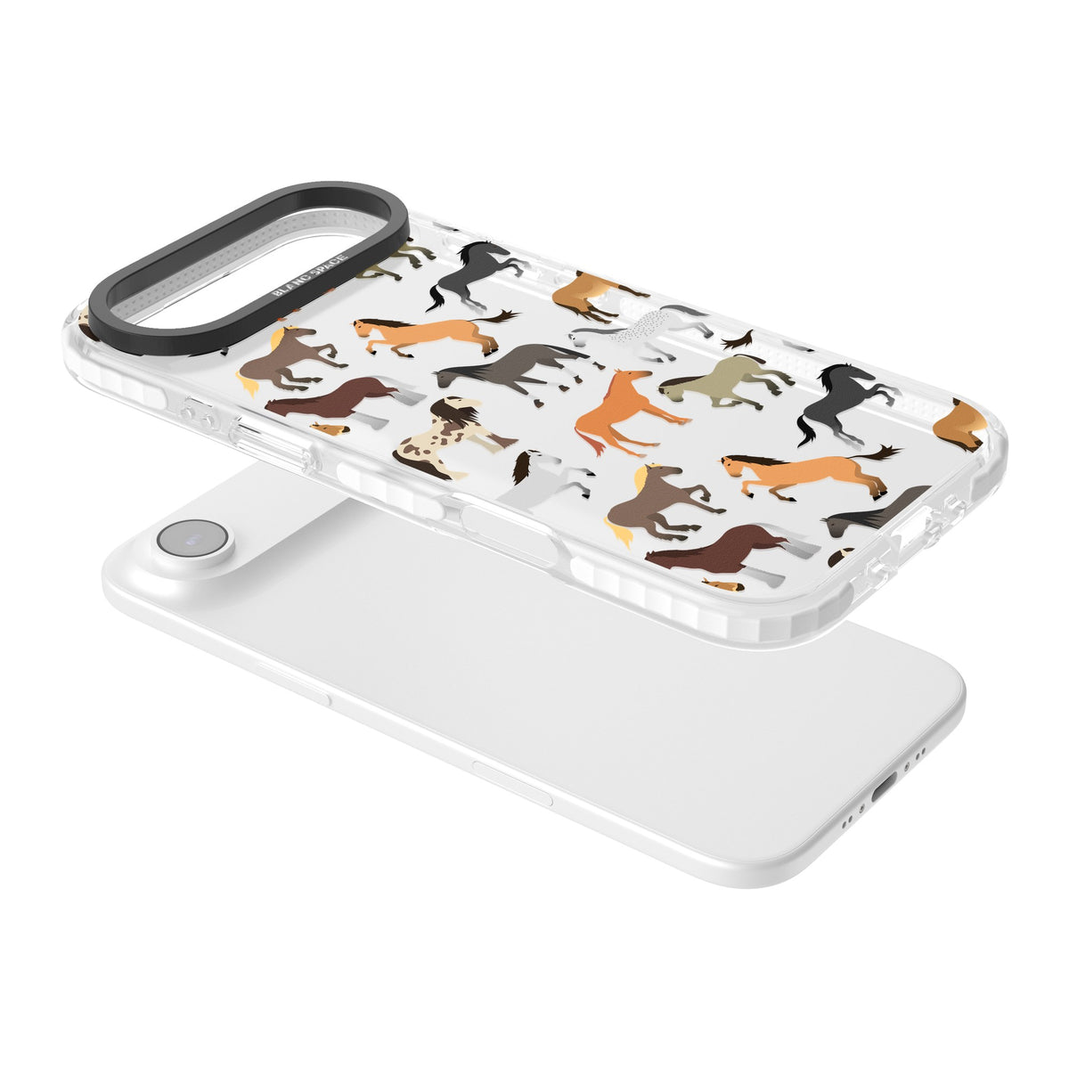 Horse Pattern iPhone Air Impact Clear Phone Case angled