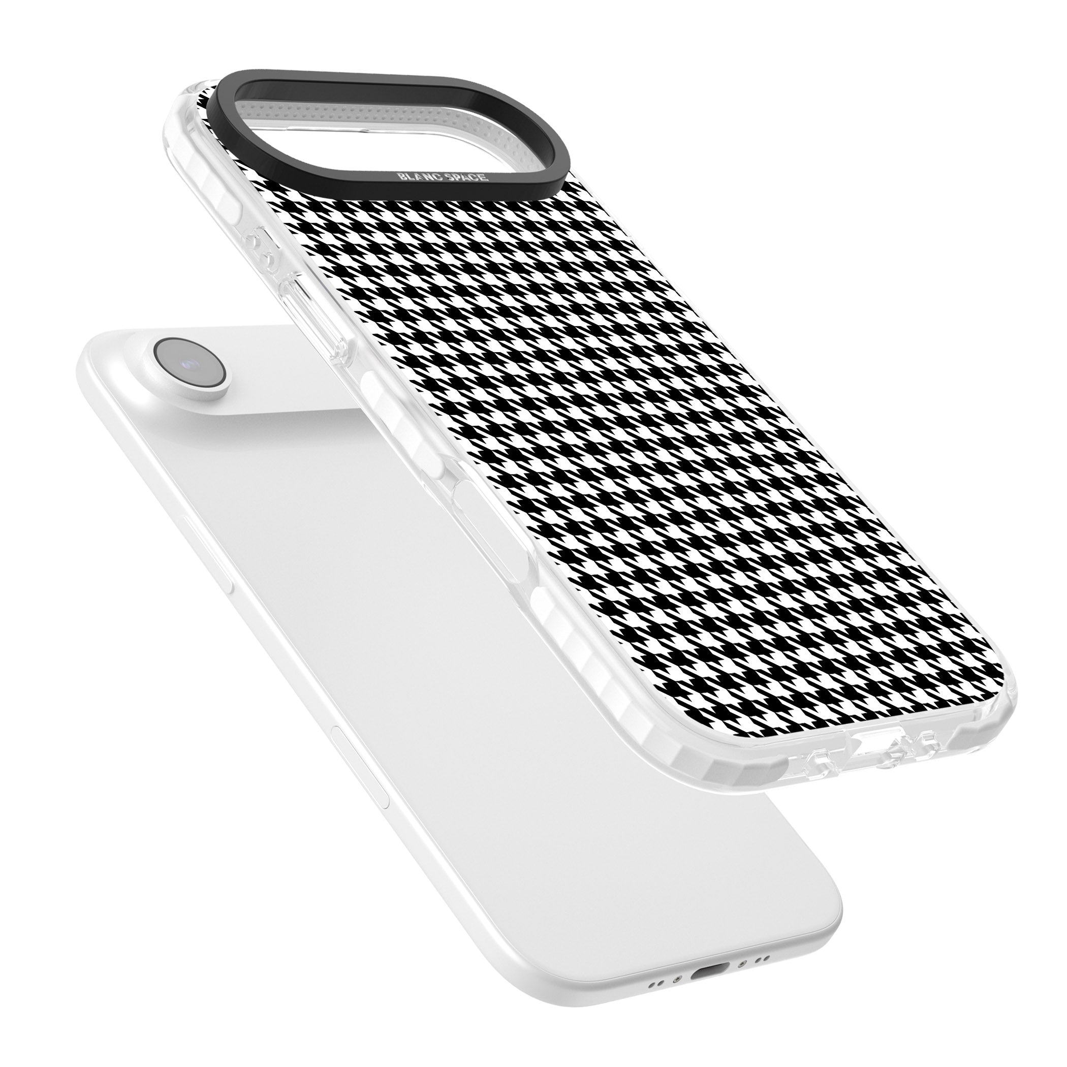 Black Houndstooth Pattern iPhone 17 Air Impact Clear Phone Case Colours