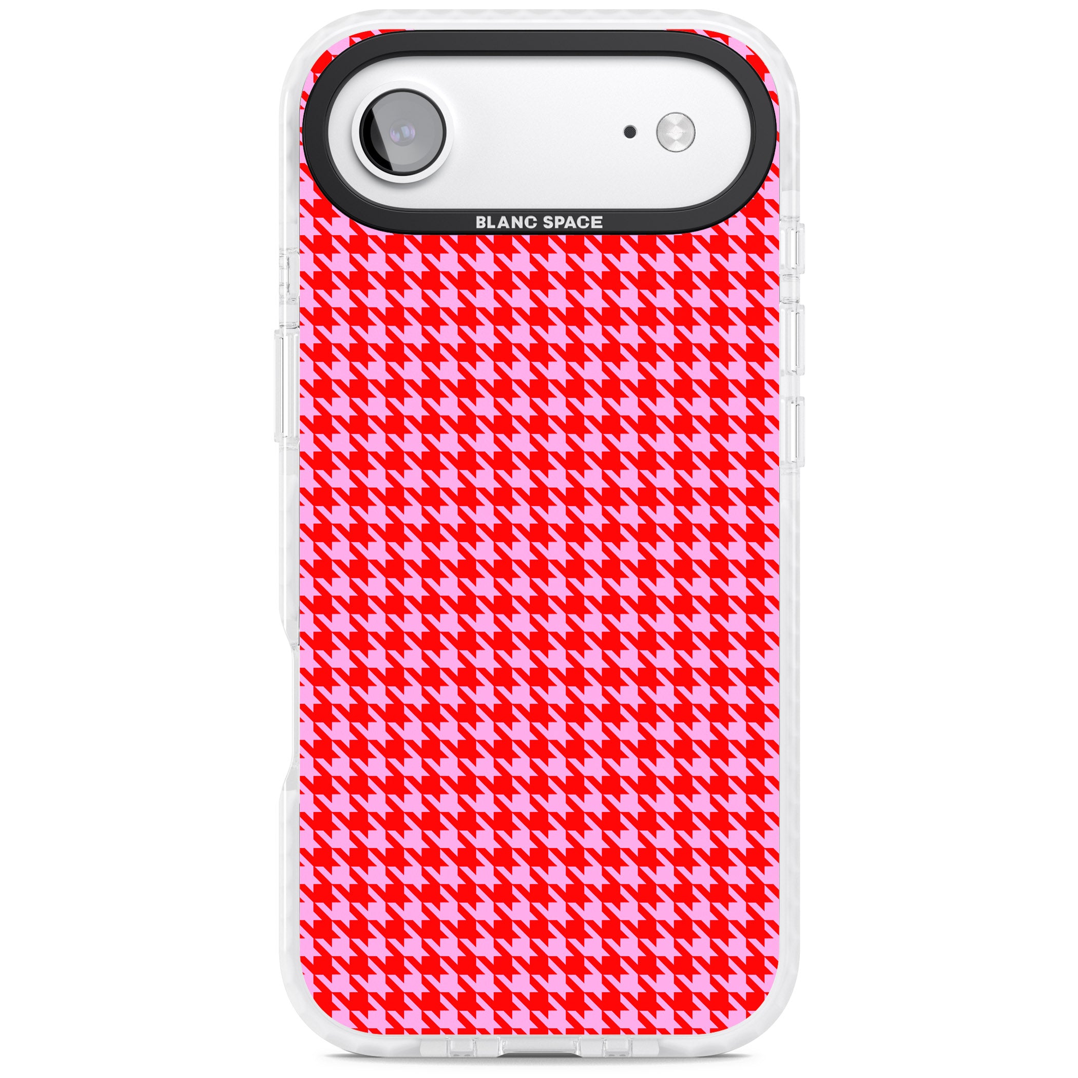 Neon Pink & Red Houndstooth iPhone 17 Air Impact Clear Phone Case