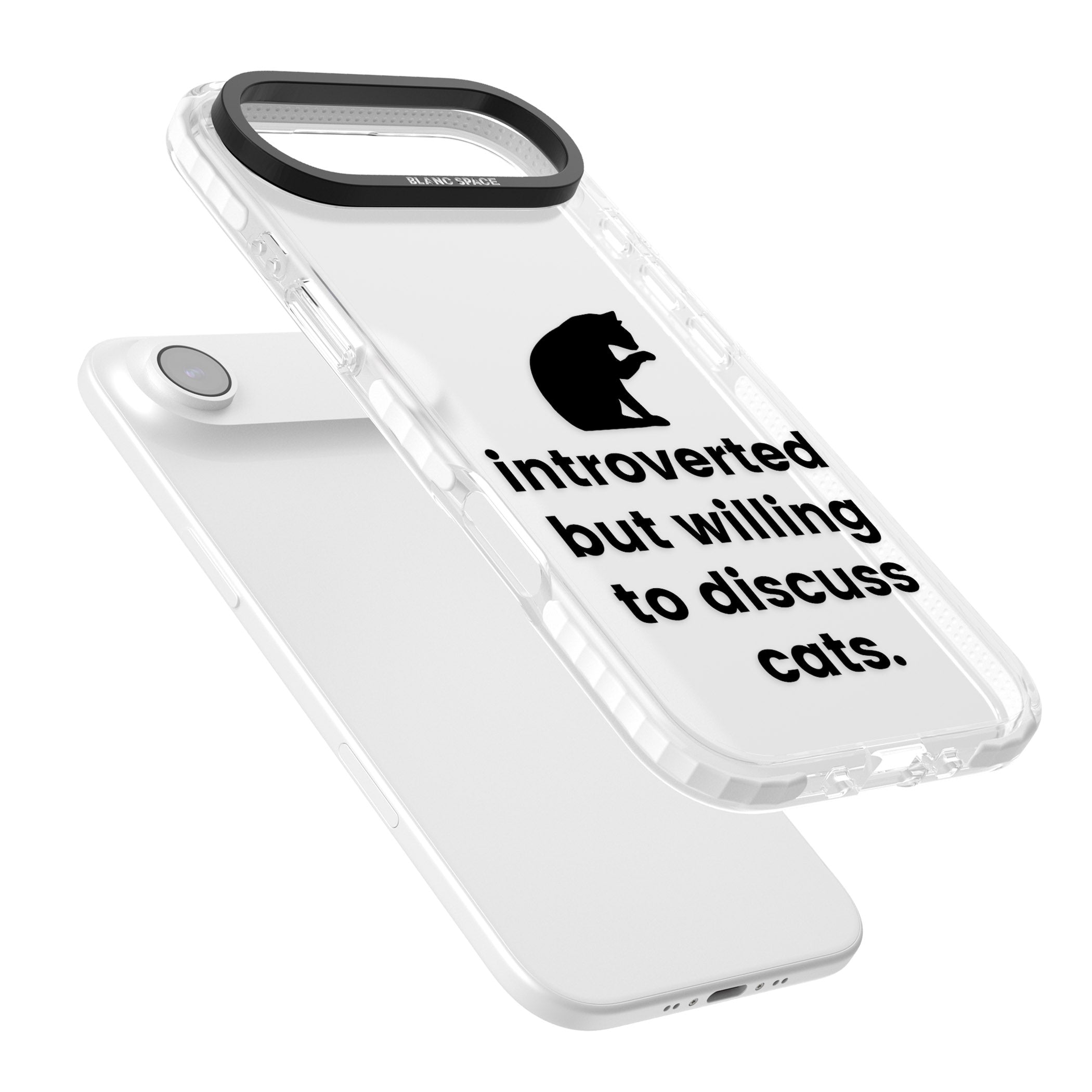 Introverted But Willing To Discuss Cats iPhone 17 Air Impact Clear Phone Case Colours