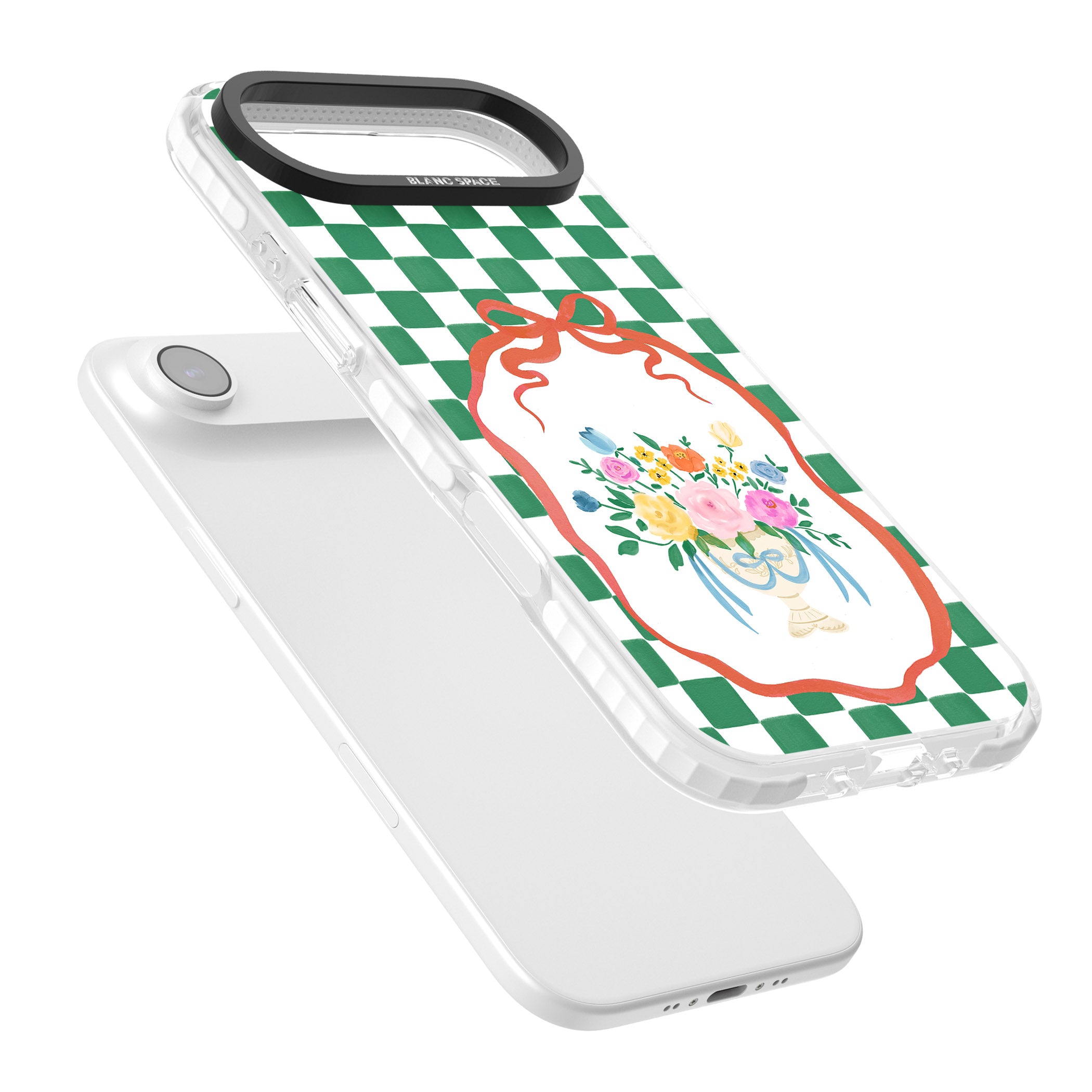 Green Checked Bouquet iPhone 17 Air Impact Clear Phone Case Colours