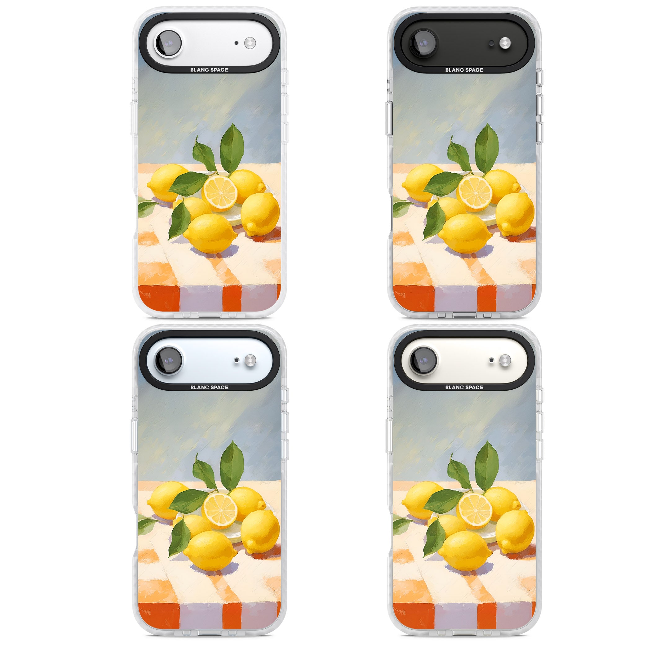 Lemons on Checkered Cloth iPhone 17 Air Impact Clear Phone Case APT Impact Protection