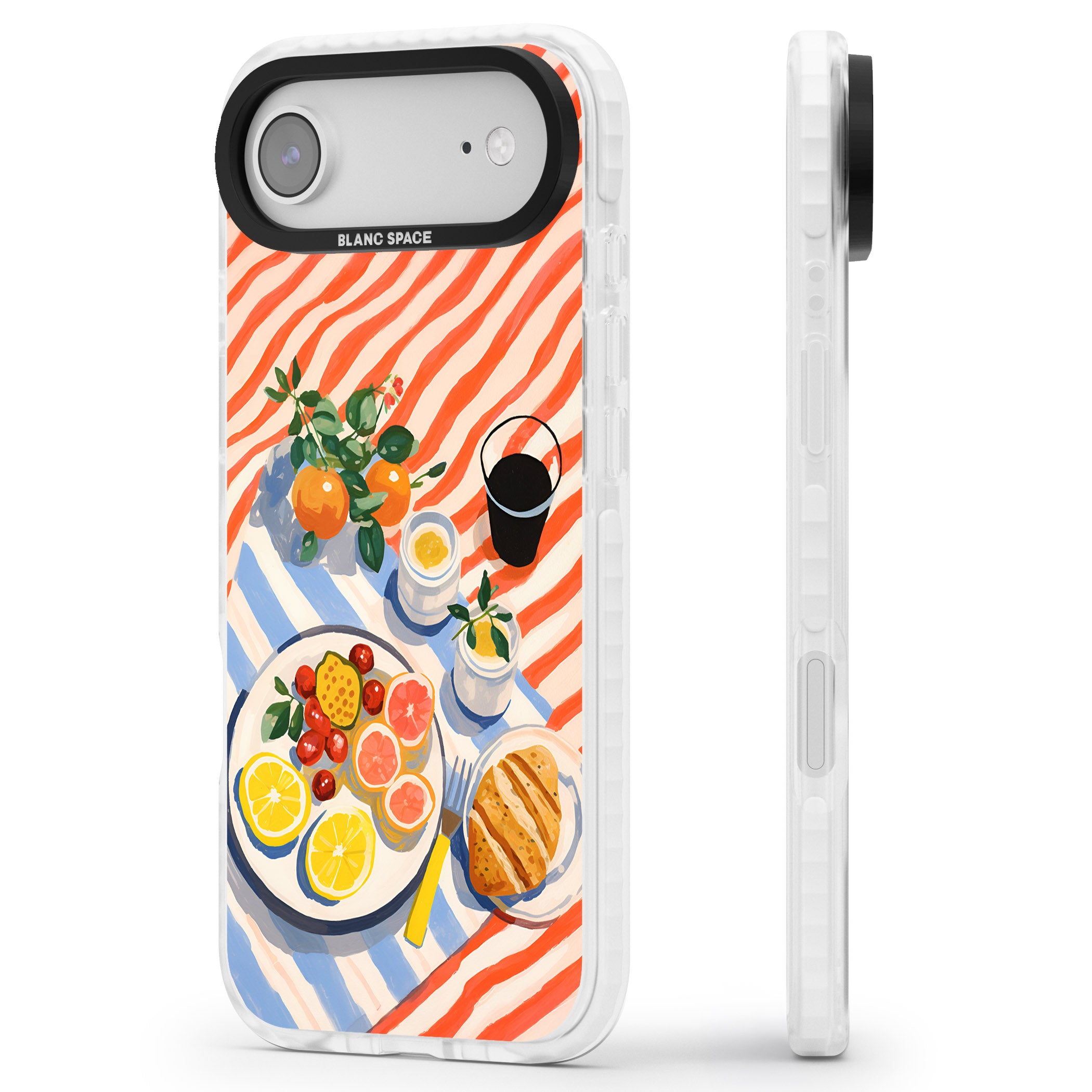 Citrus Picnic iPhone 17 Air Impact Clear Phone Case Side Profile