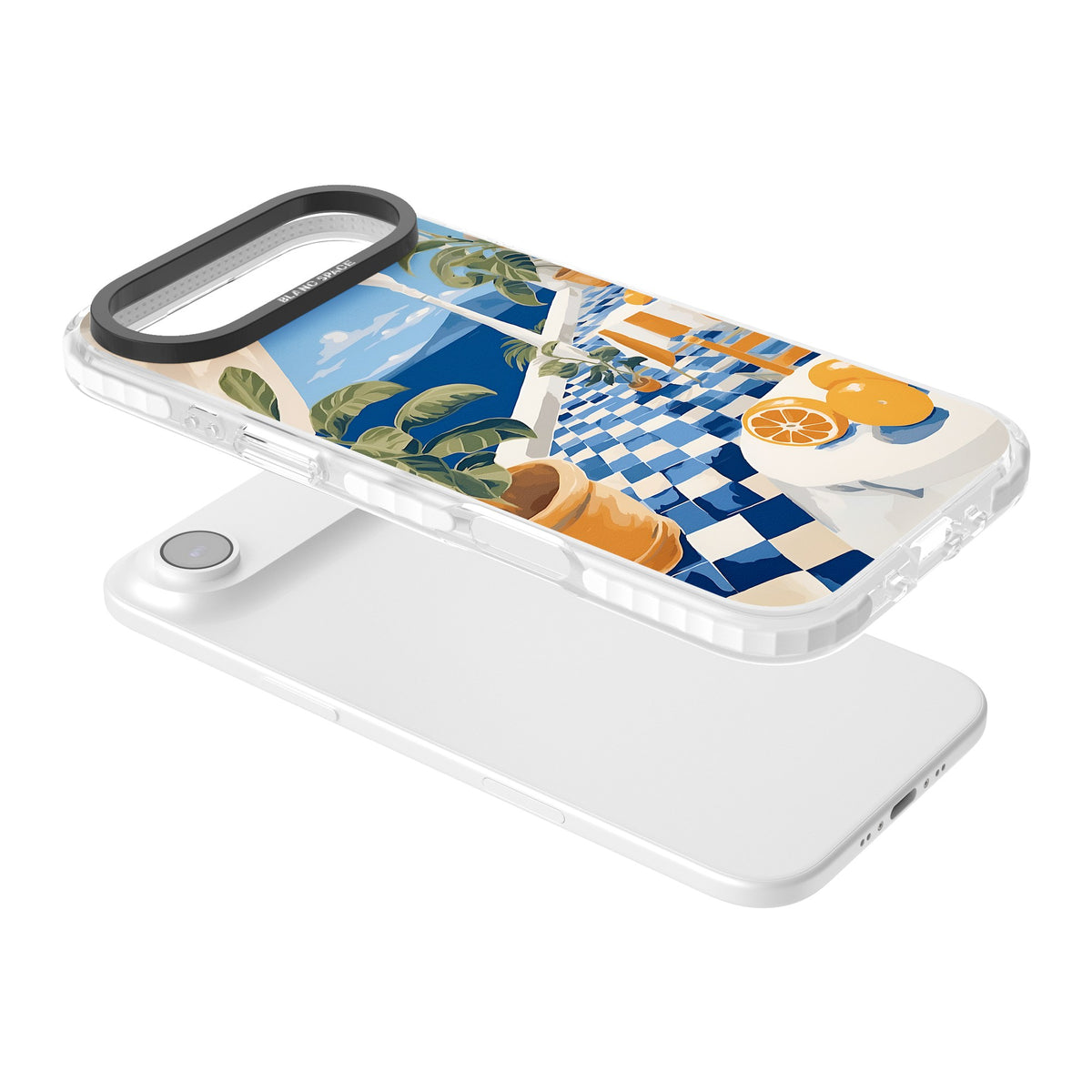 Greek Balcony iPhone Air Impact Clear Phone Case angled