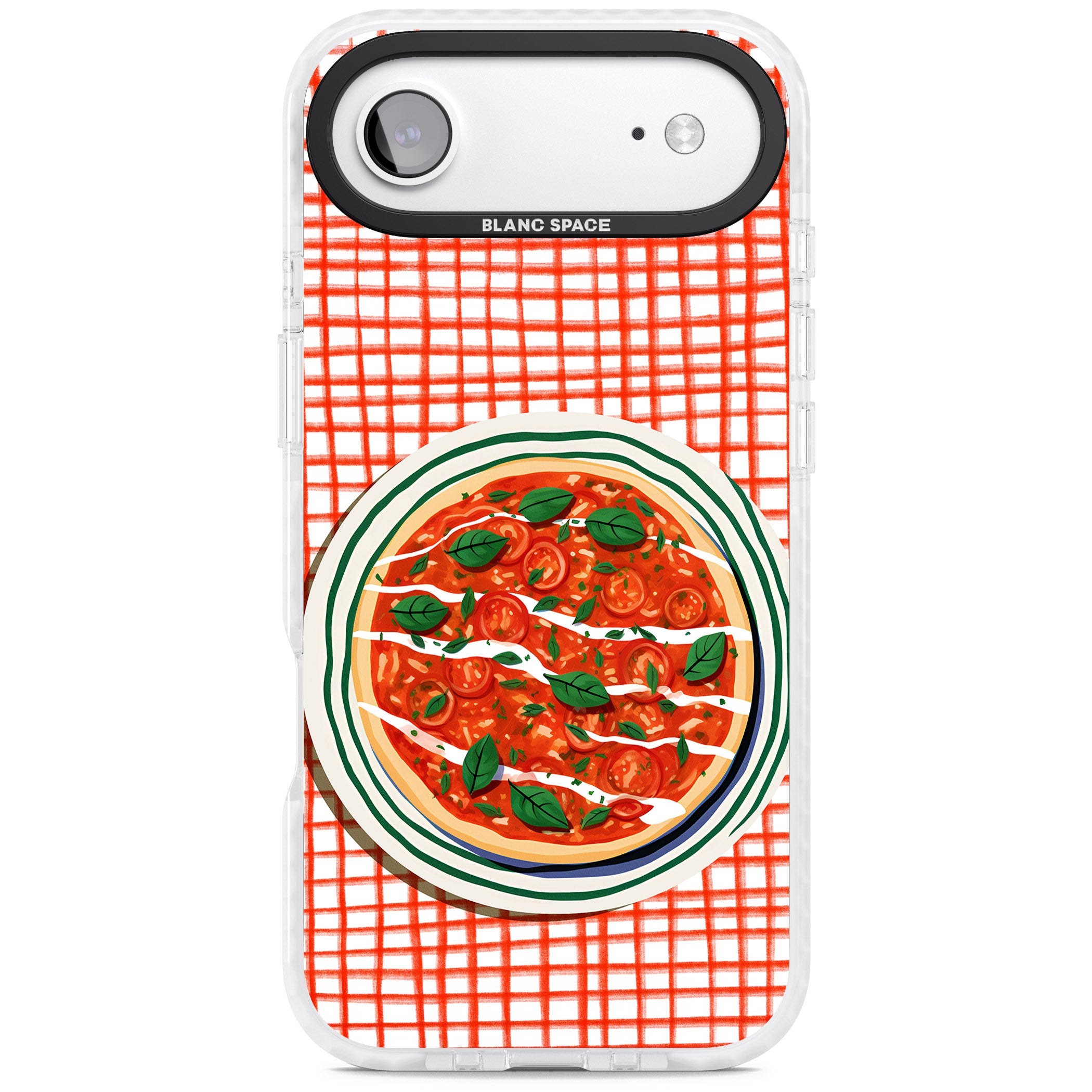 Margherita On Red Check iPhone 17 Air Impact Clear Phone Case
