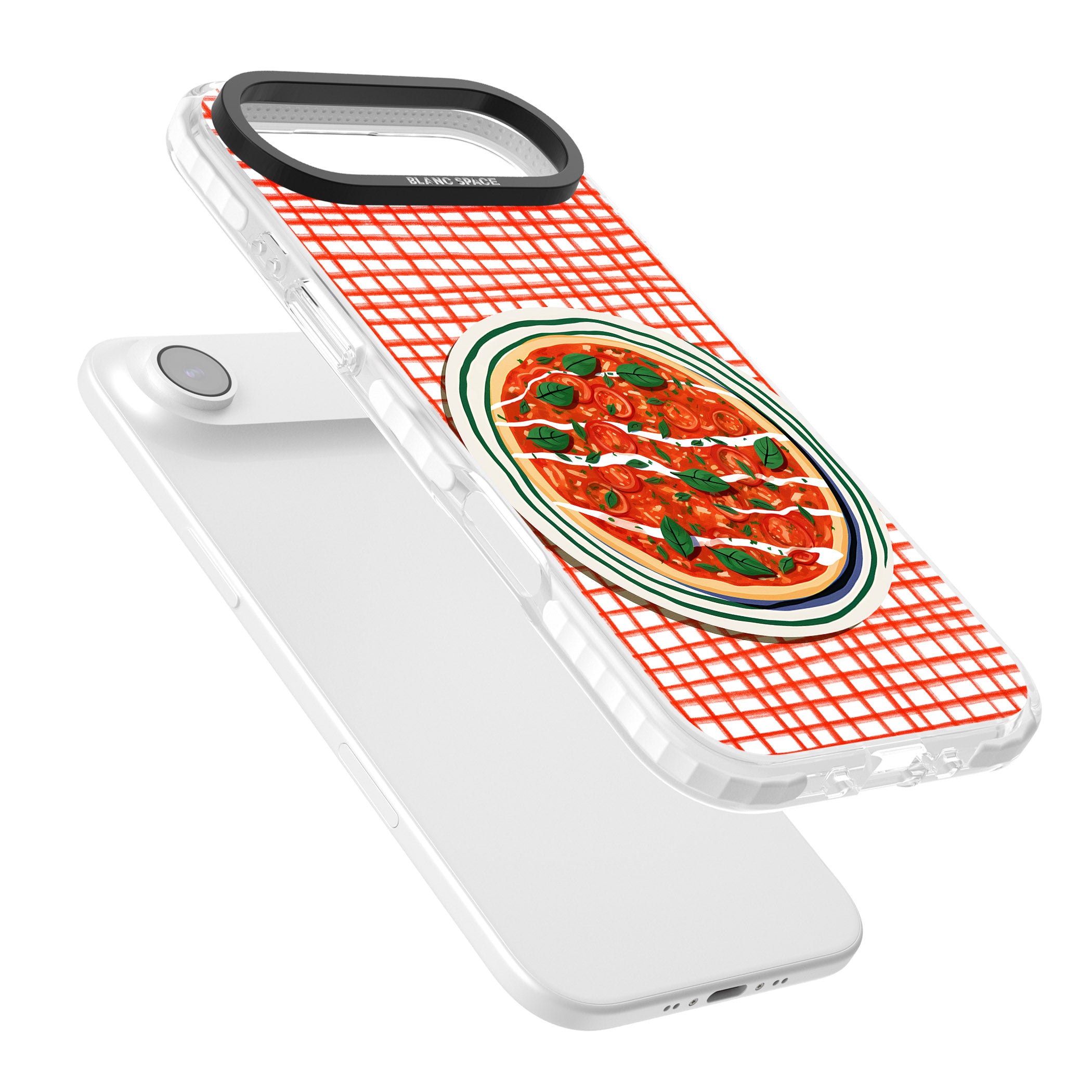 Margherita On Red Check iPhone 17 Air Impact Clear Phone Case Colours
